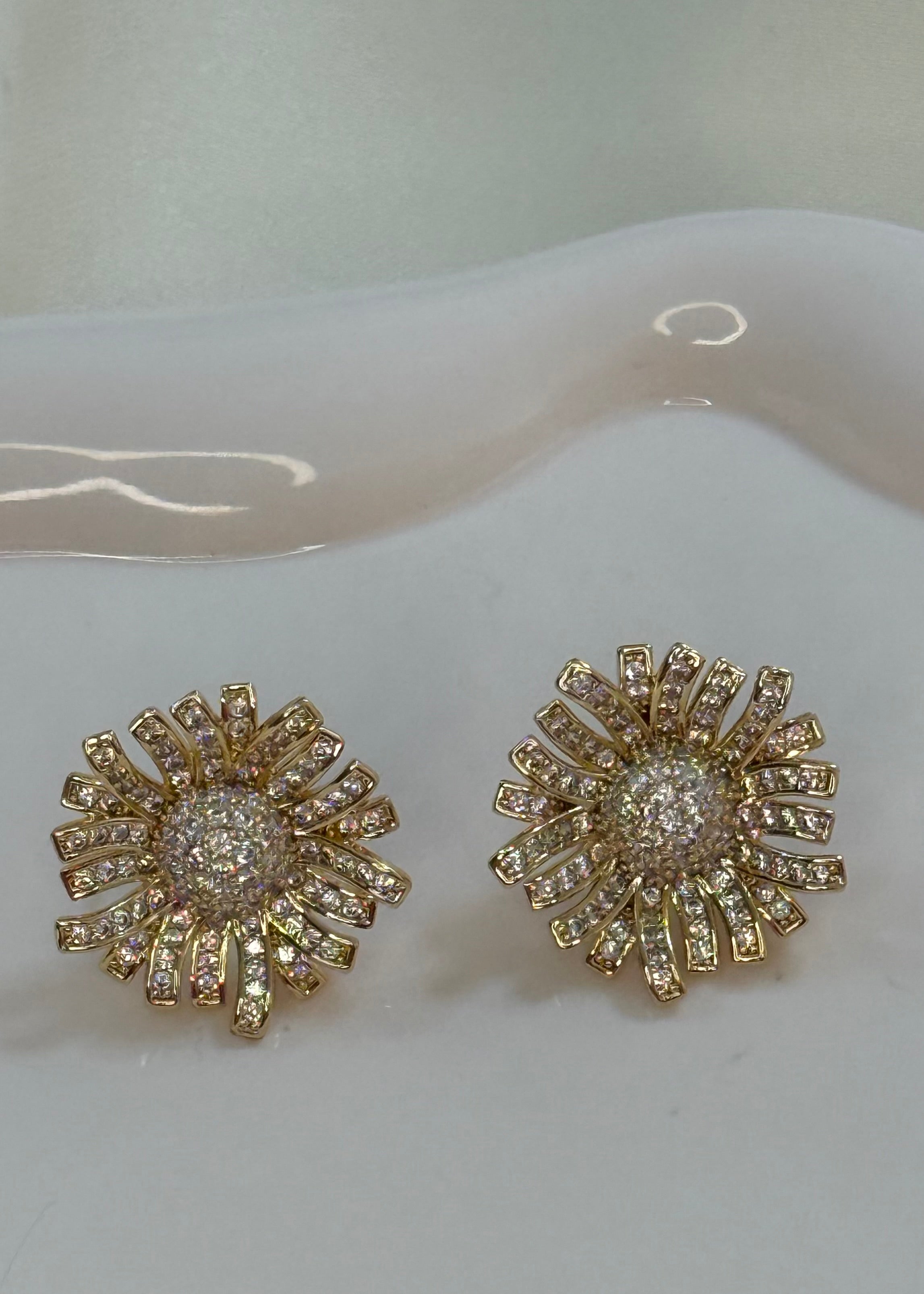 Orecchini fiore gold brillantinato