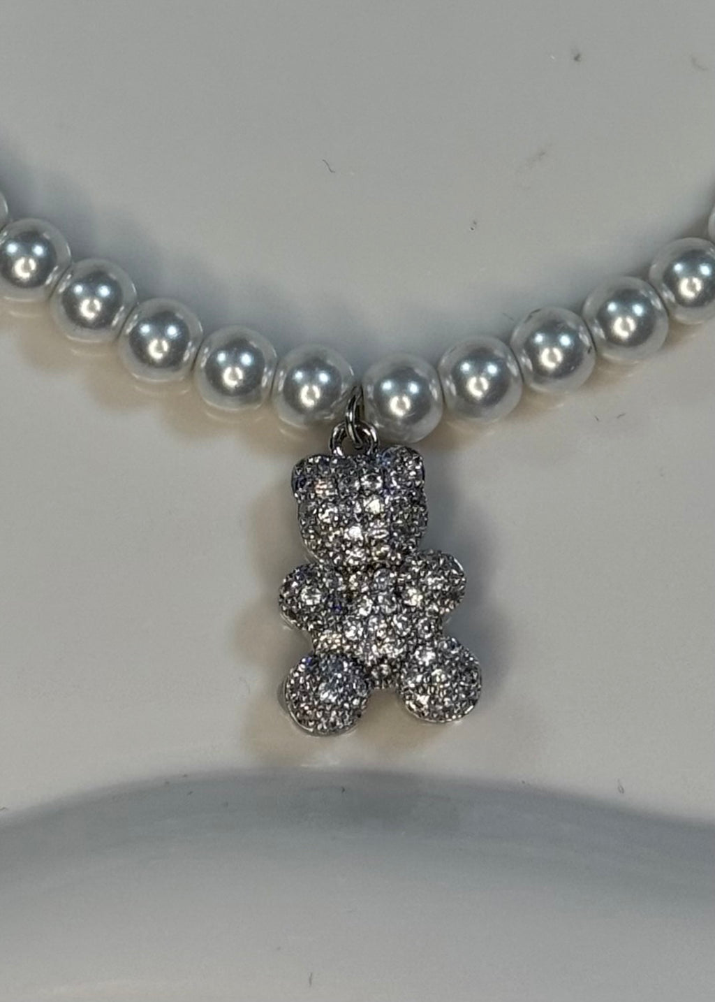 Bracciale perle e charm teddy silver