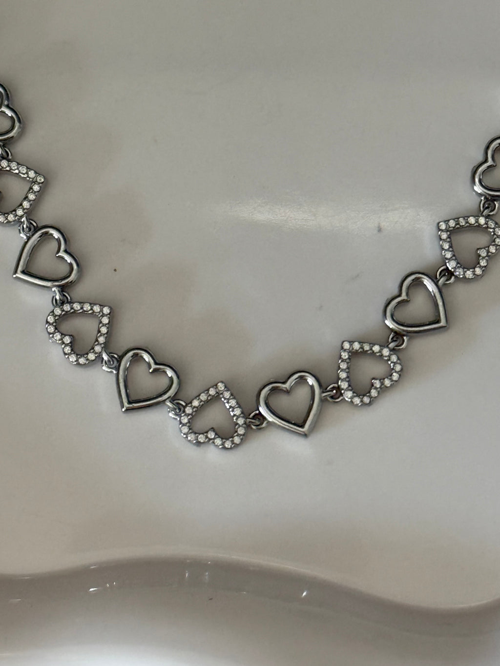 Collana “catena di cuori” silver