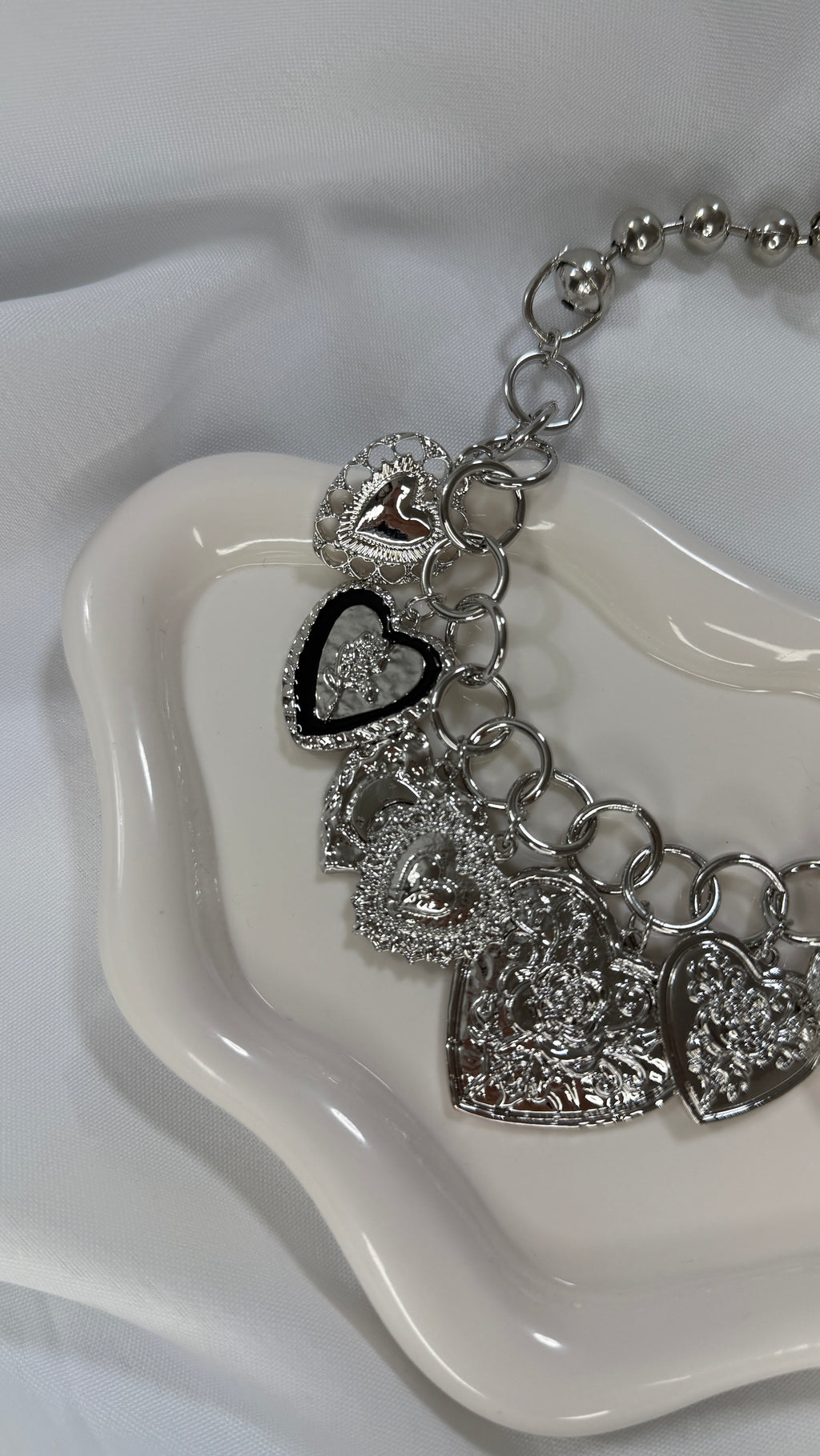 Collana silver multicharm cuore sacro