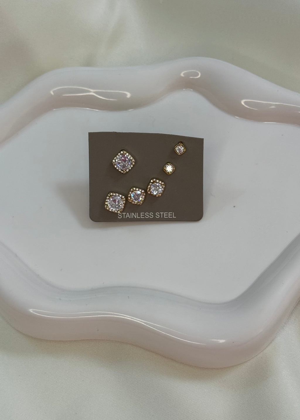 Set orecchini square gold