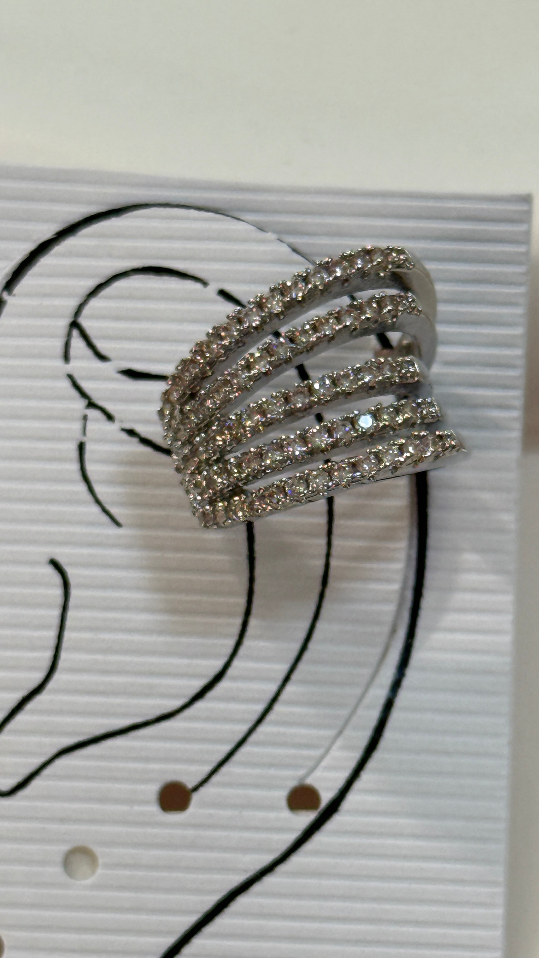 Earcuff multi silver brillantinato