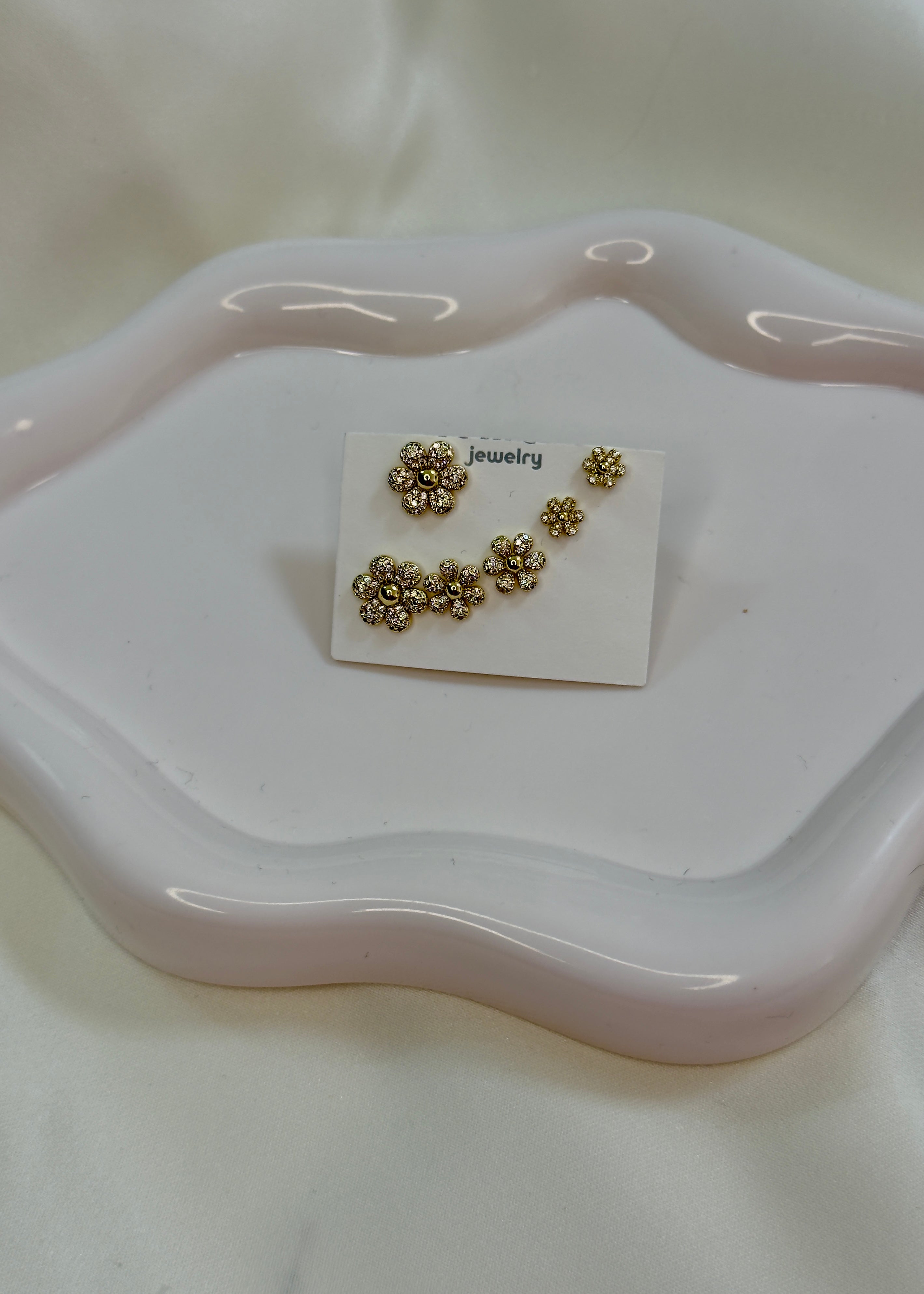 Set orecchini fiore gold