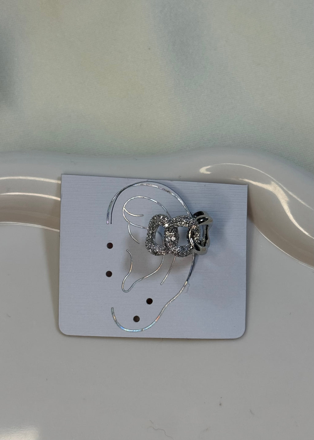 Earcuff catena silver e brillantini