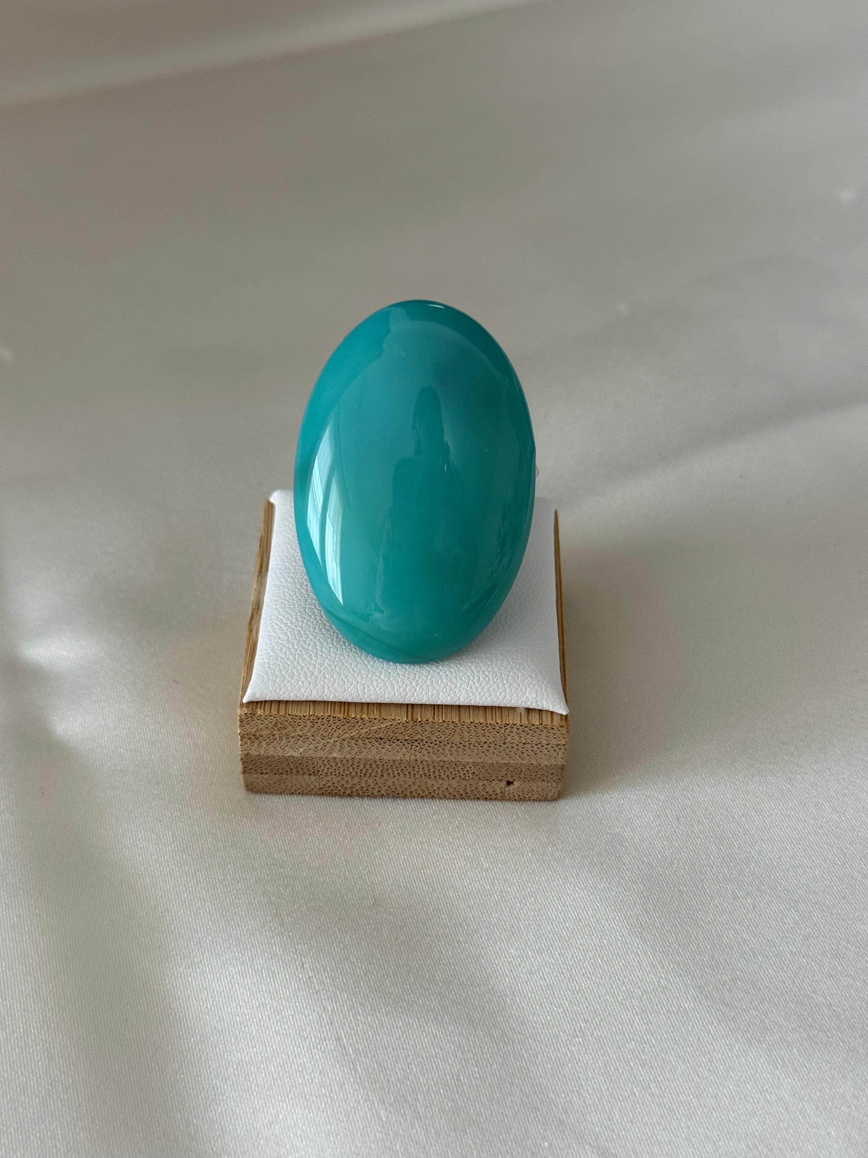 Anello ovale acquamarina