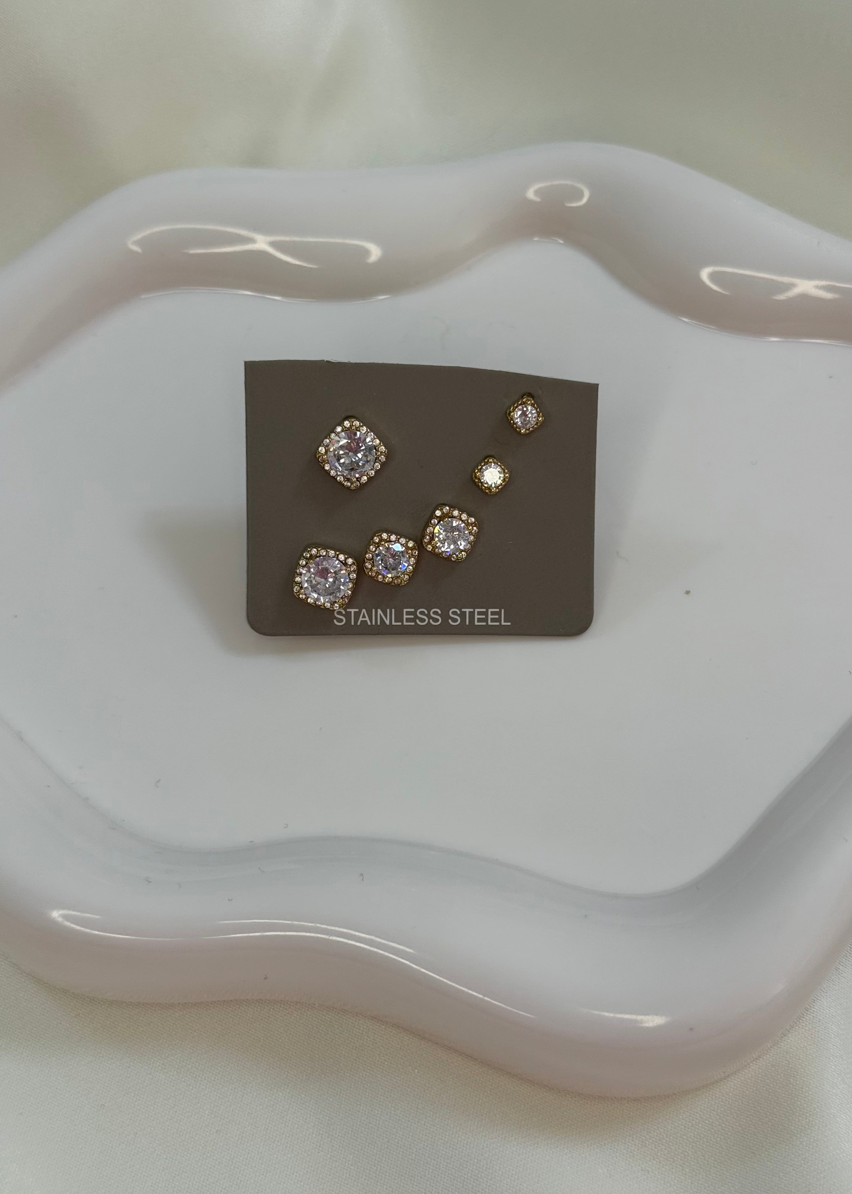 Set orecchini square gold