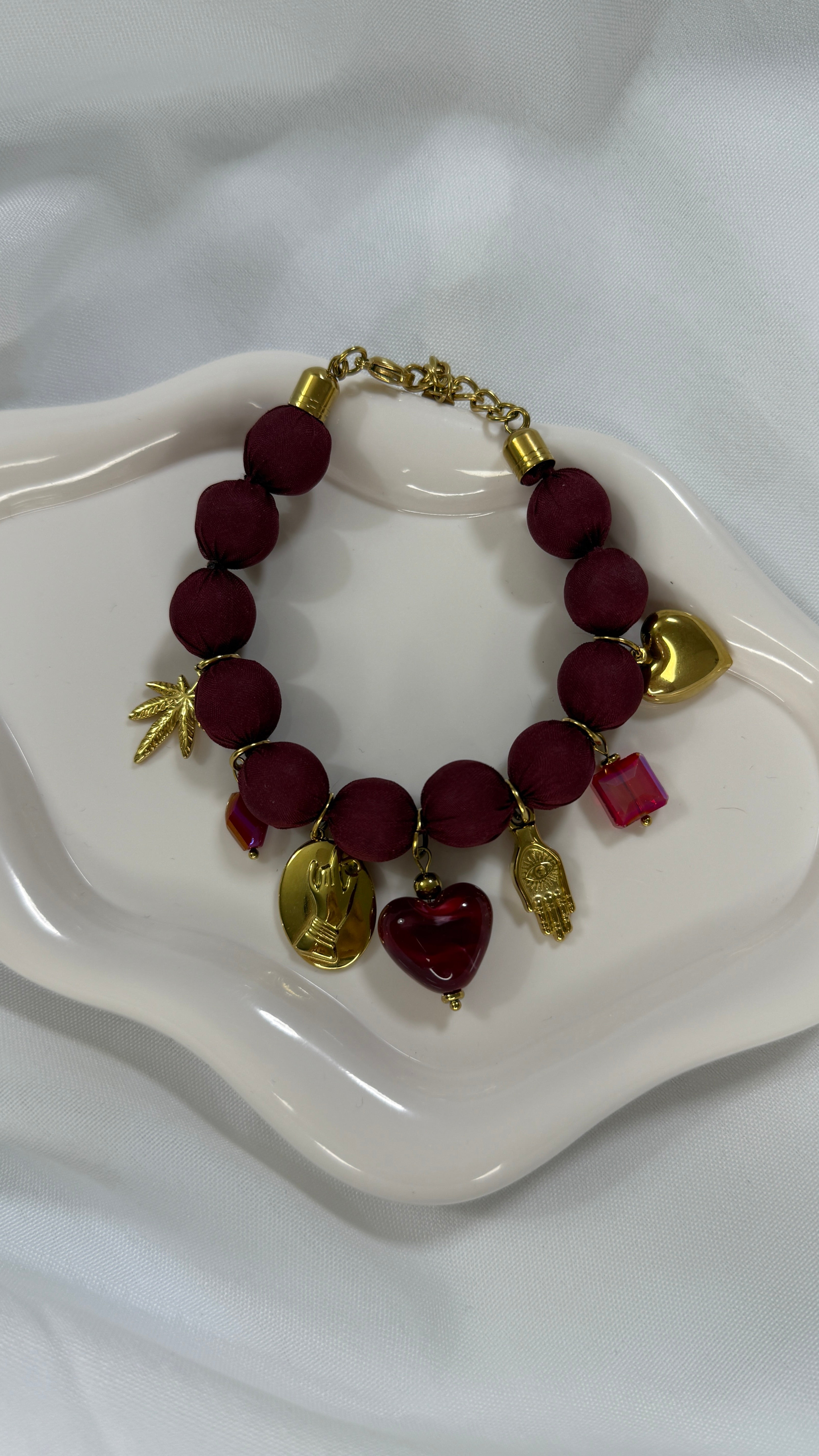 Bracciale multicharm bordeaux