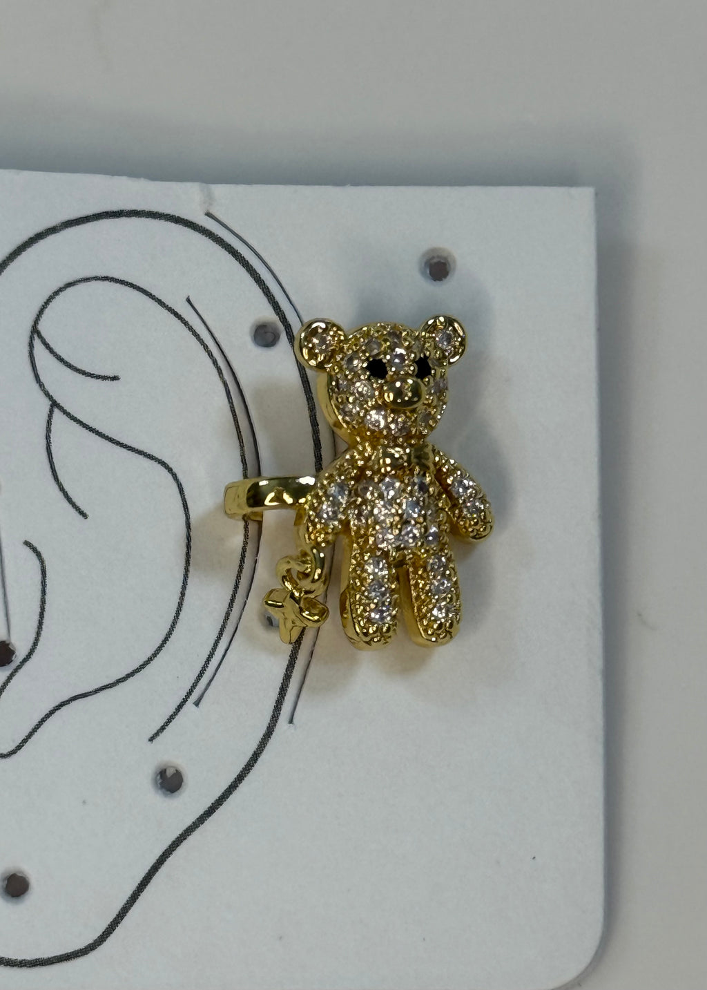 Earcuff orsetto brillantinato