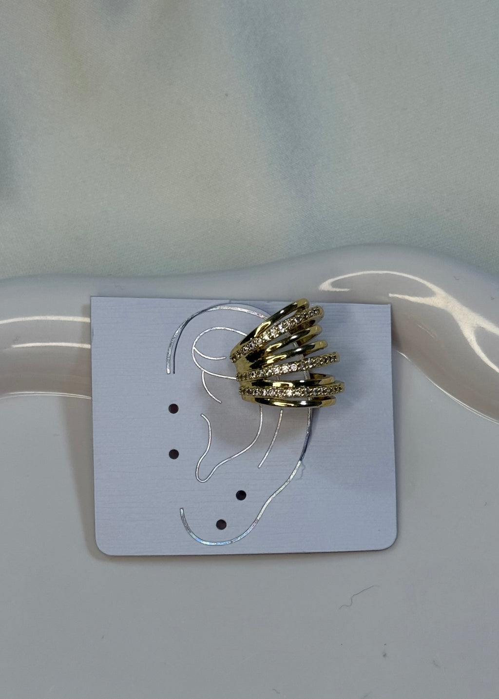 Earcuff multifili gold e brillantini