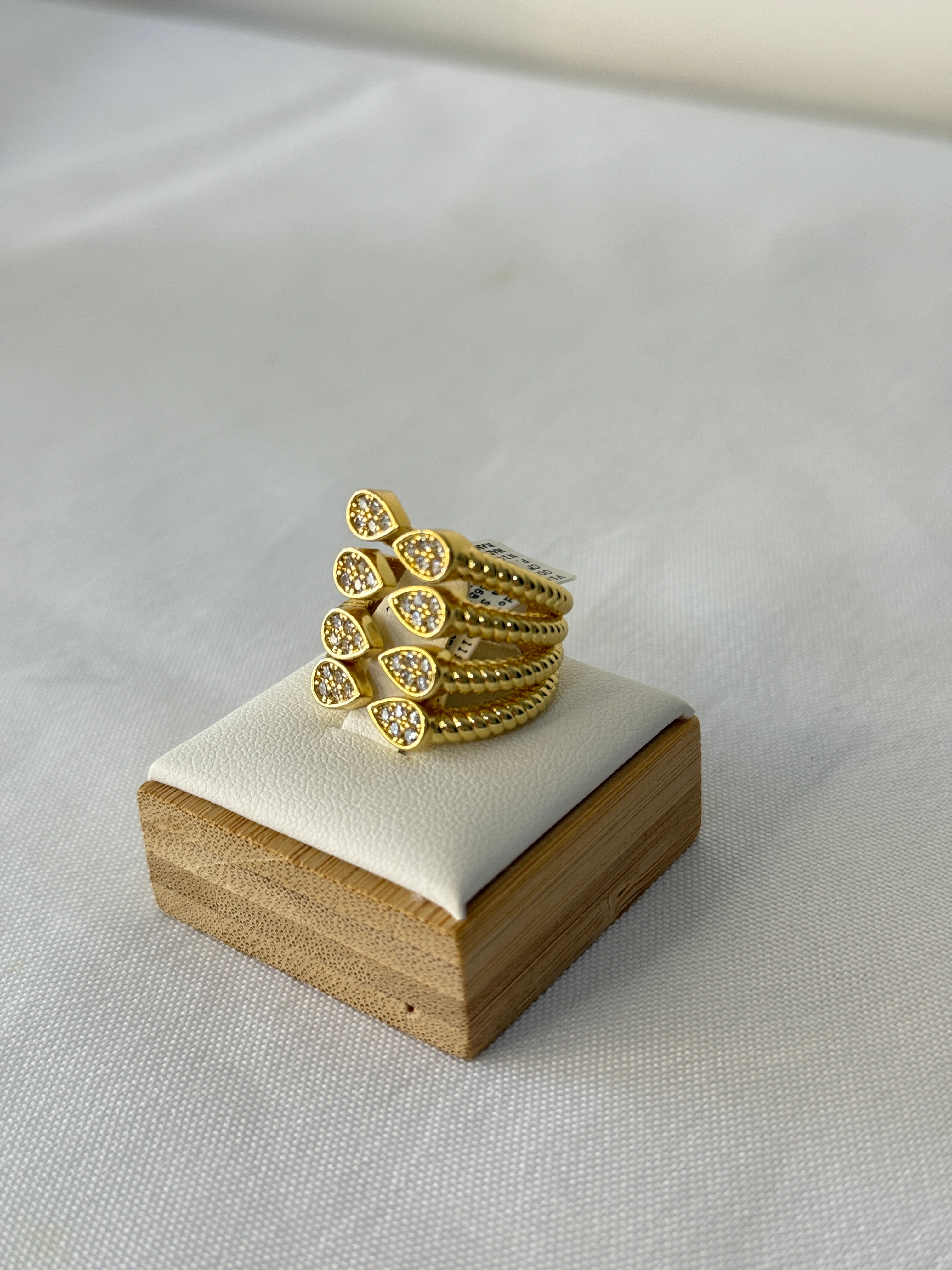 Anello fascia V gold