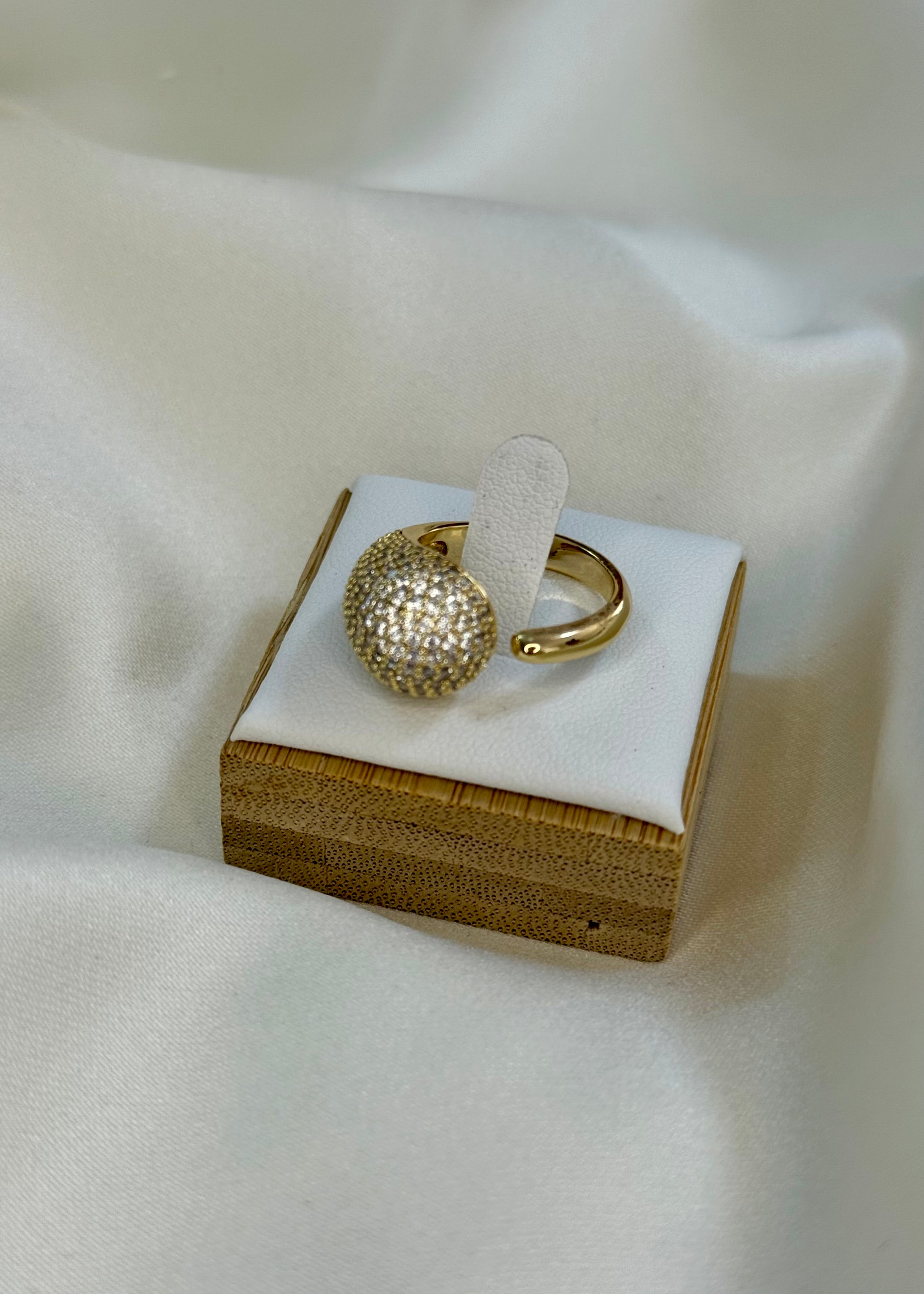 Anello goccia brillantinata gold