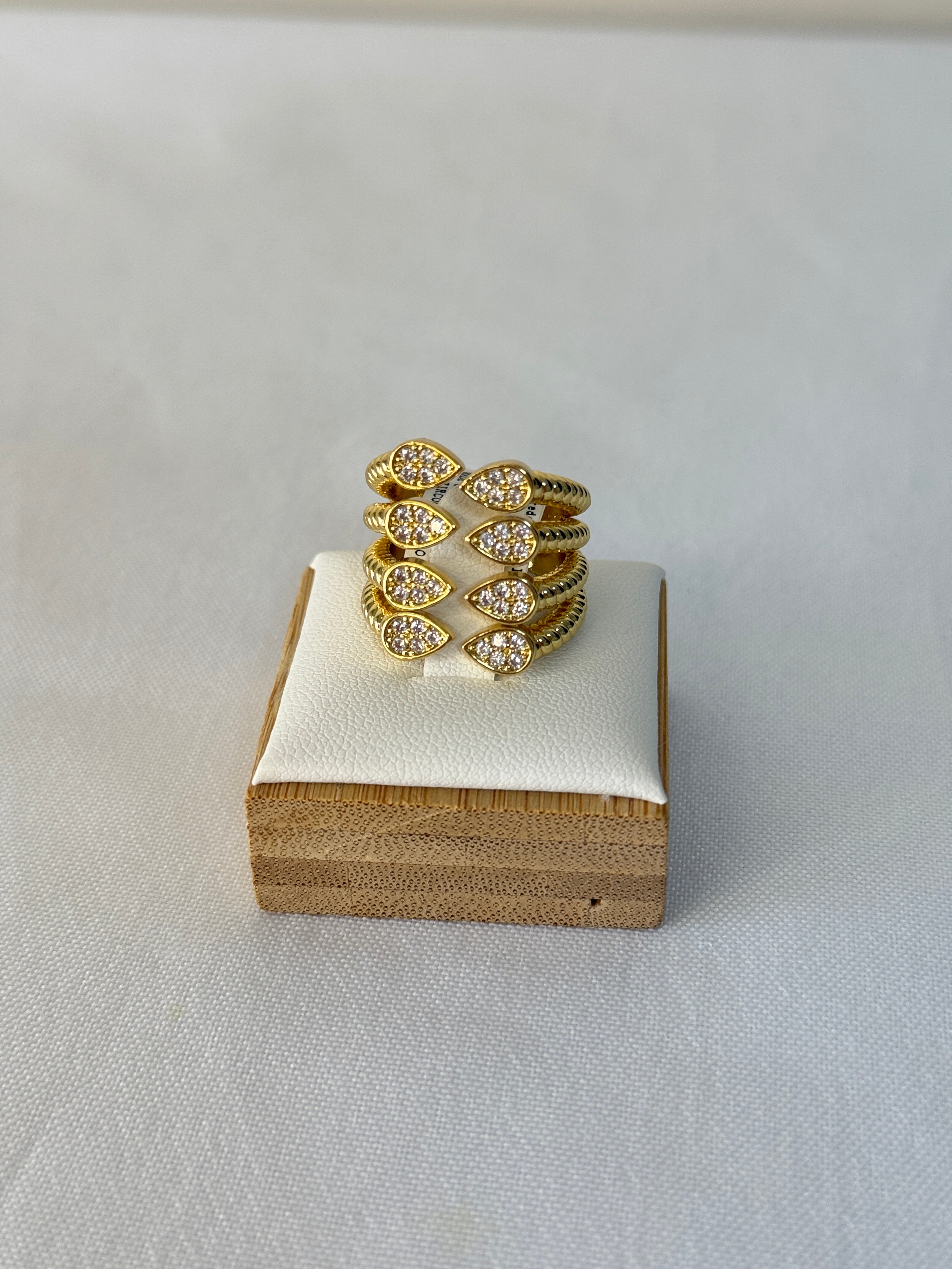 Anello fascia V gold
