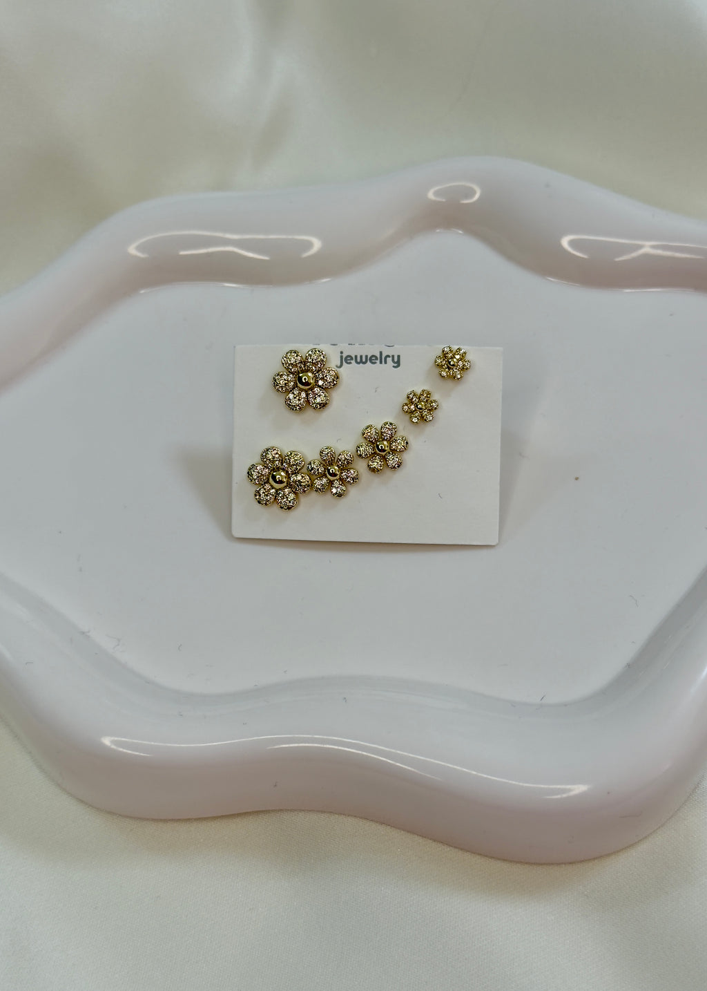 Set orecchini fiore gold