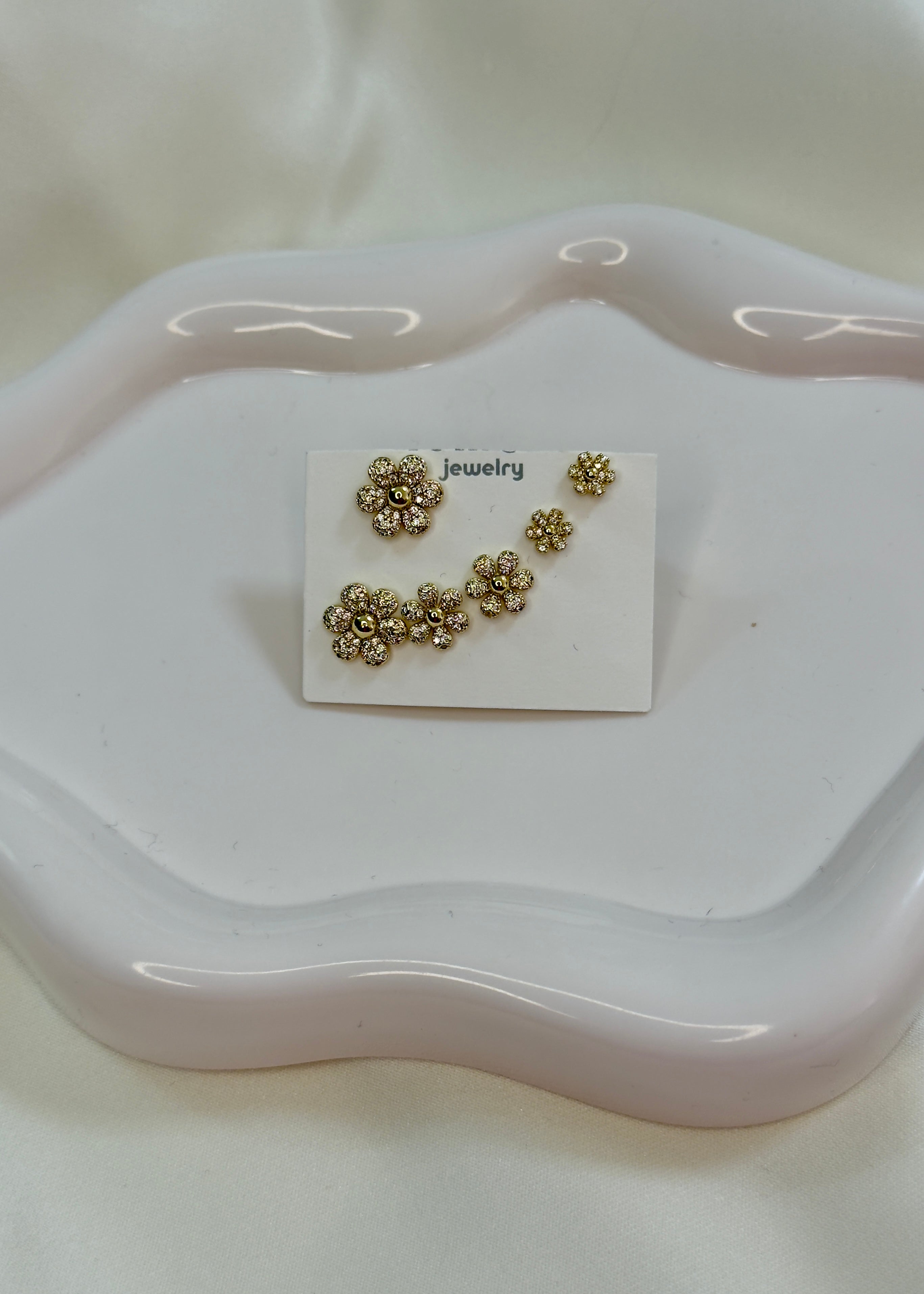 Set orecchini fiore gold