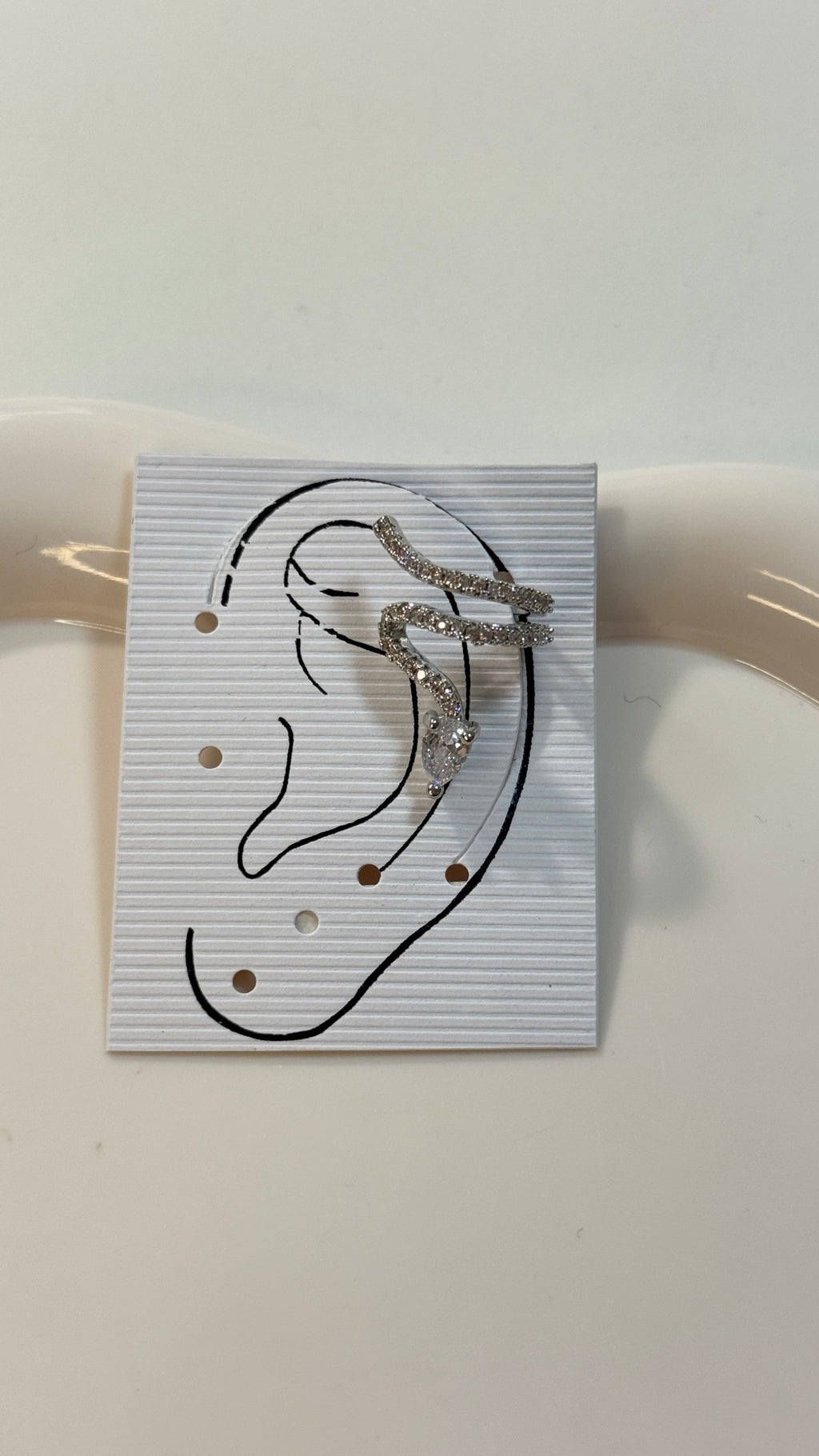 Earcuff serpente silver brillantinato