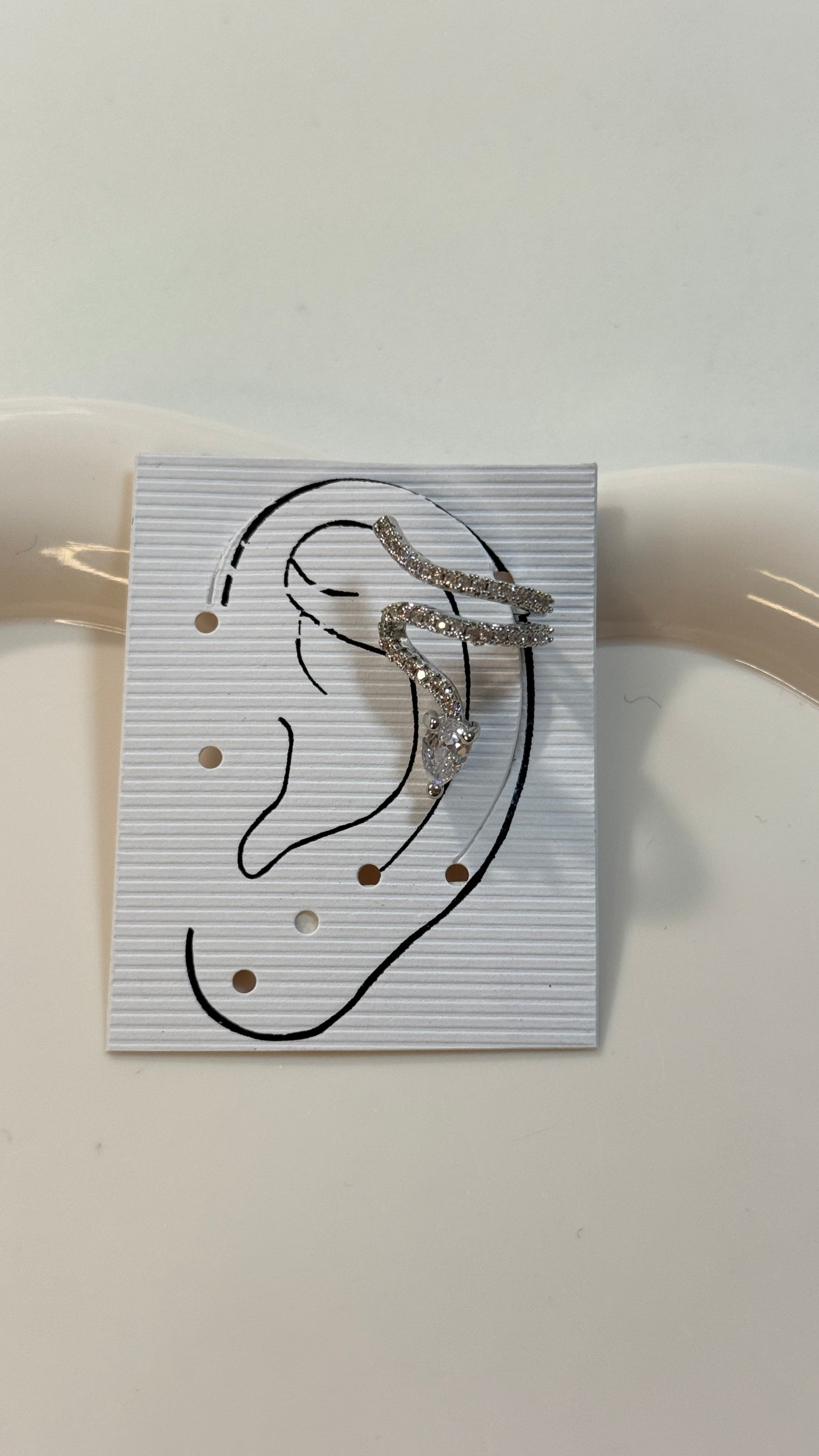 Earcuff serpente silver brillantinato