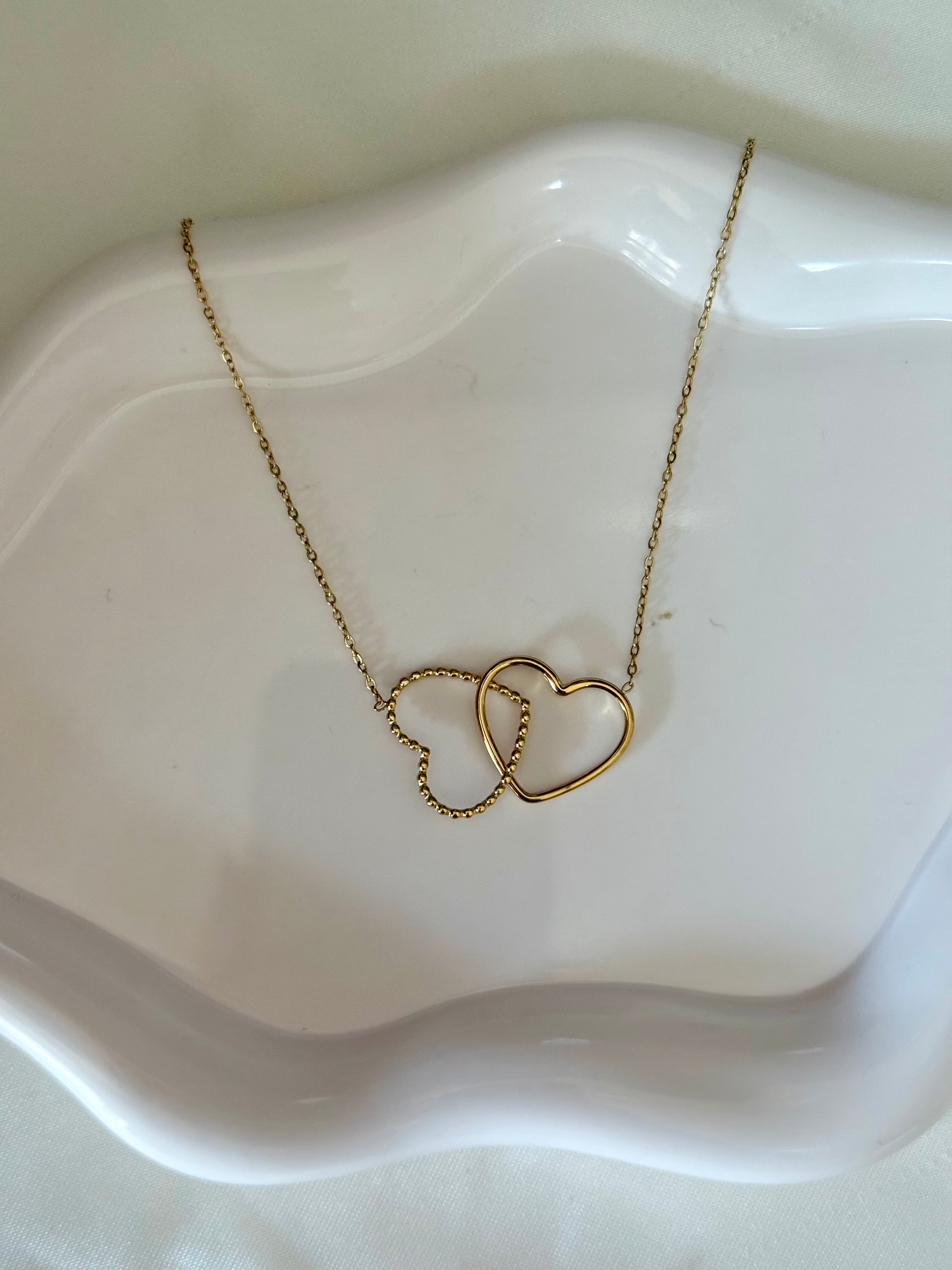 Collana “double heart” gold