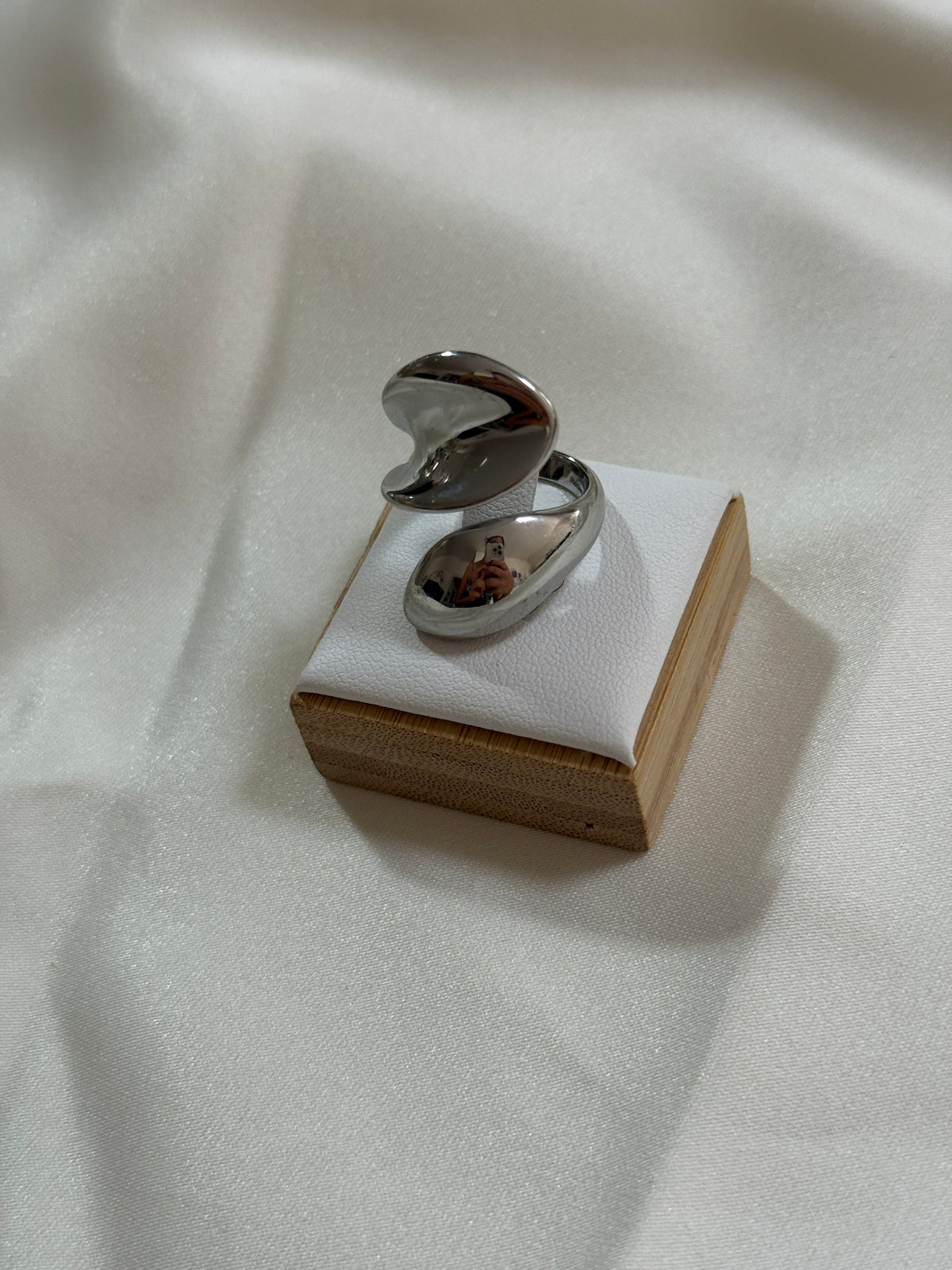 Anello foglia silver