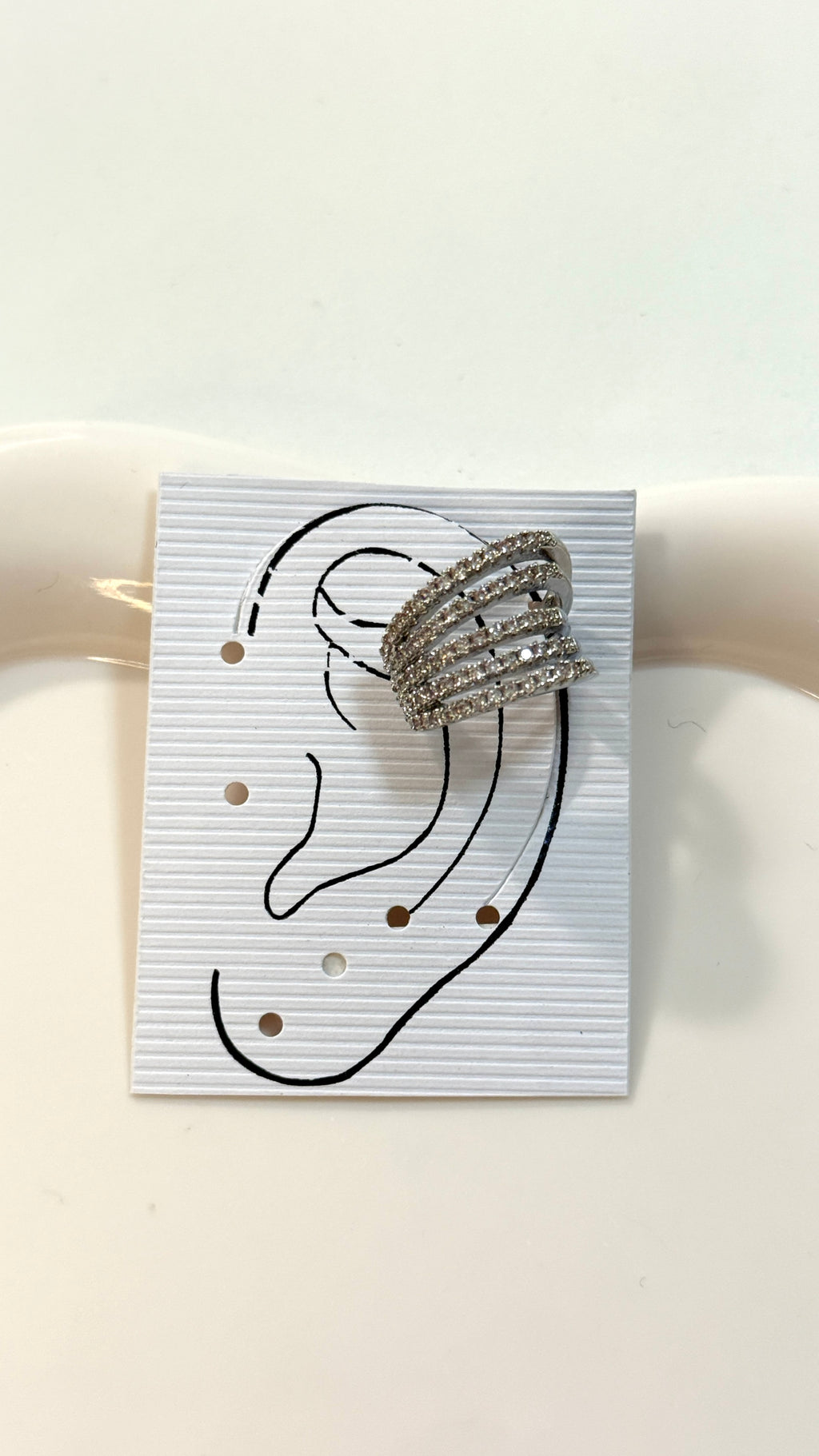 Earcuff multi silver brillantinato