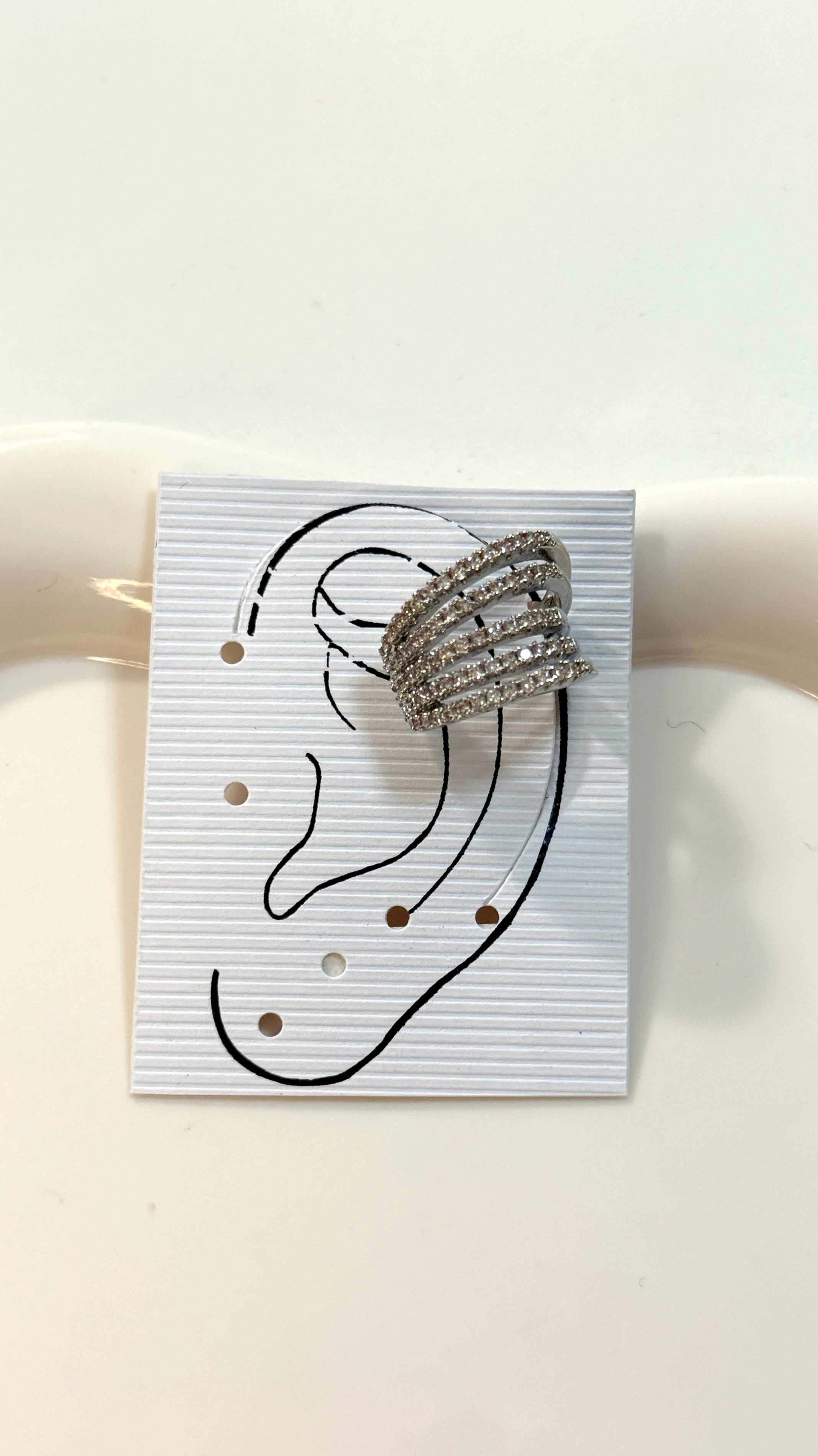 Earcuff multi silver brillantinato