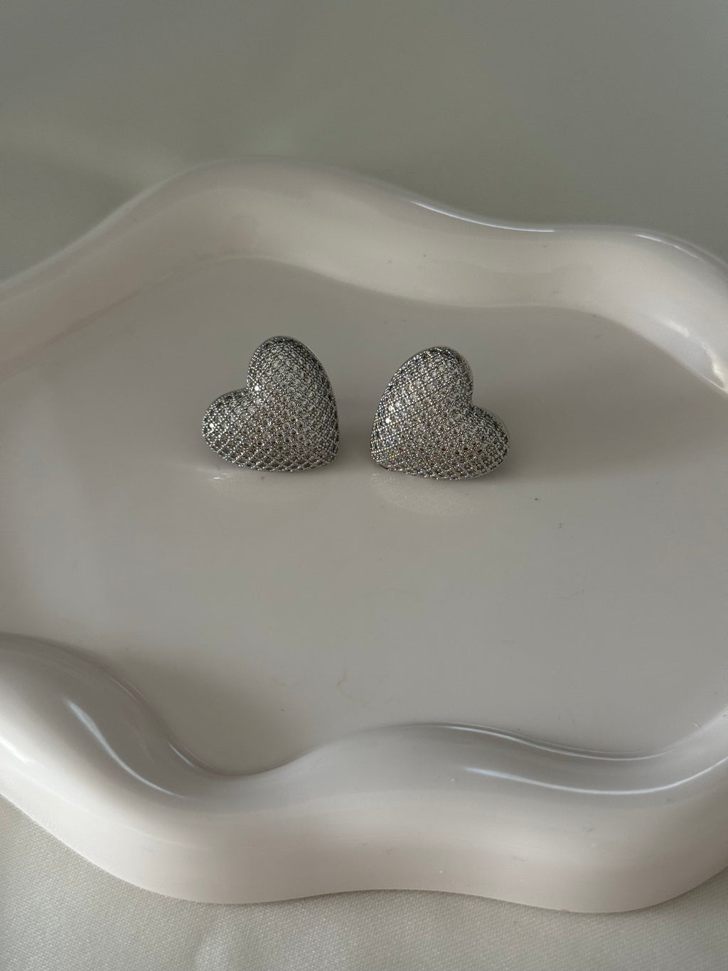 Orecchini  “diamond heart” silver