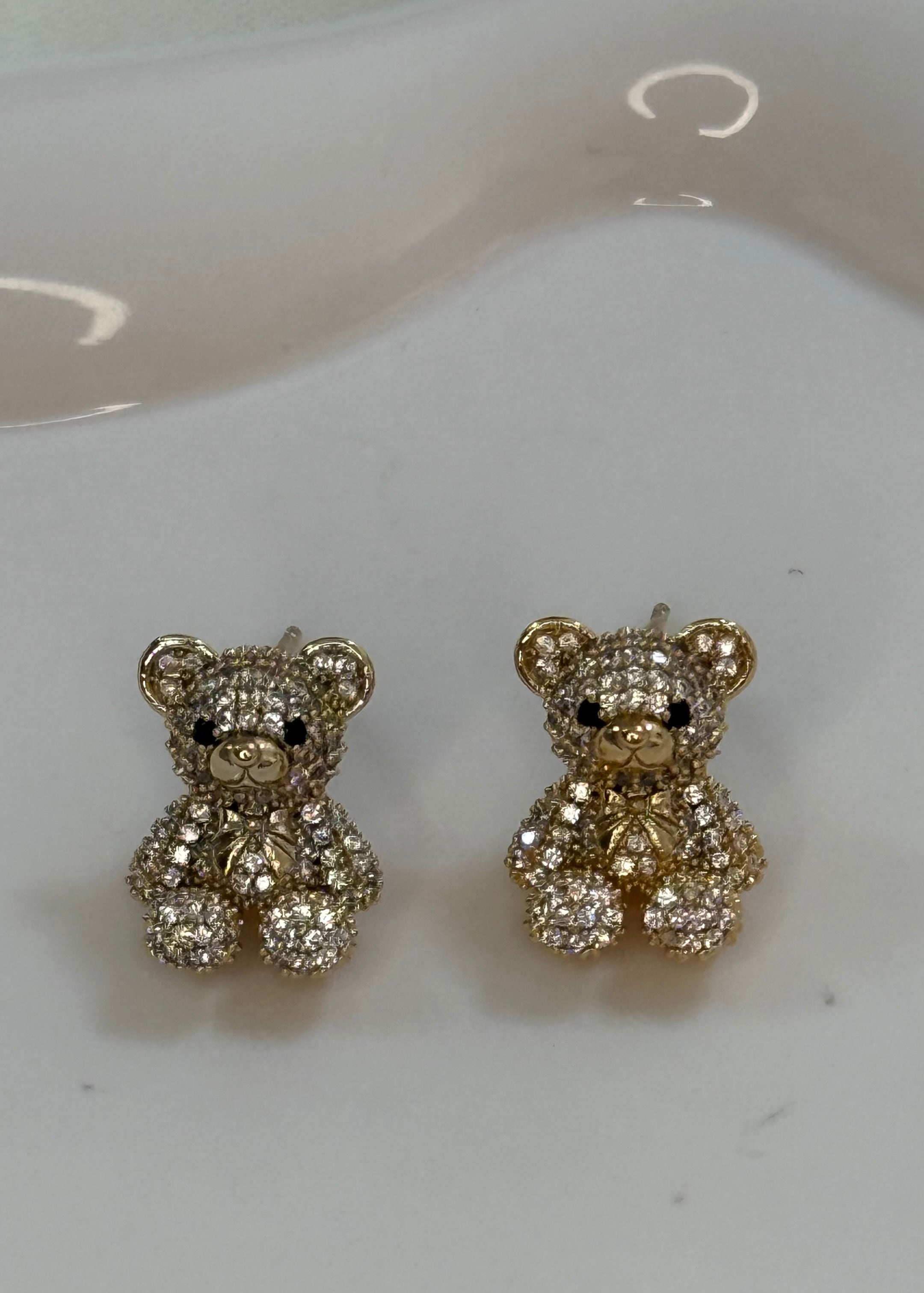 Orecchini teddy brillantinato gold