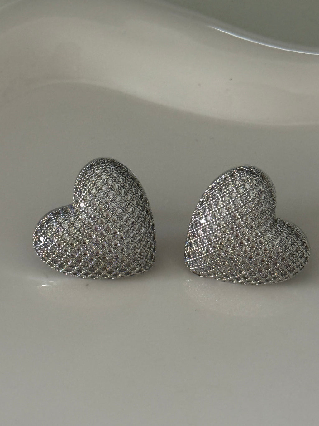 Orecchini  “diamond heart” silver