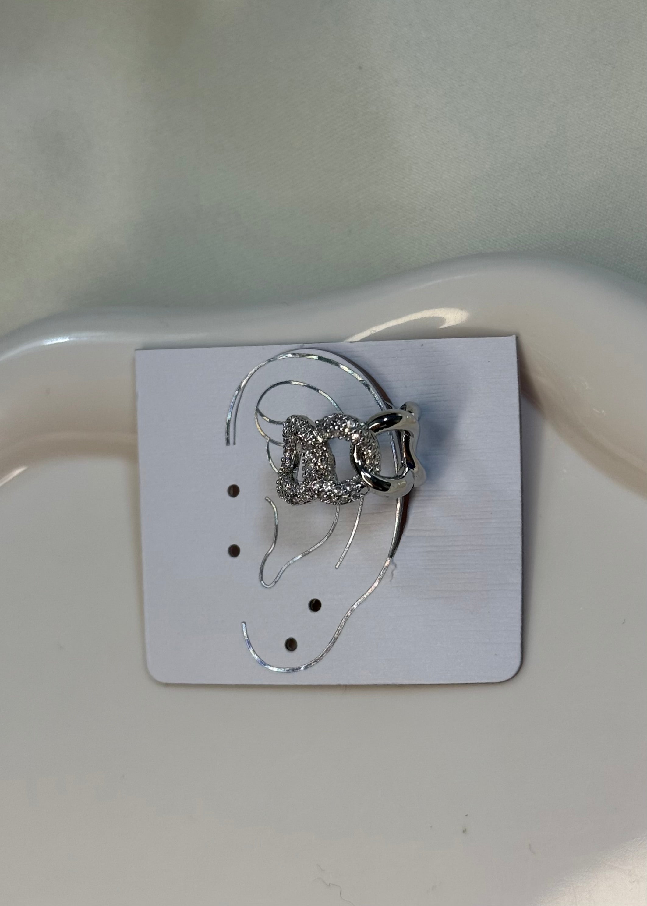 Earcuff catena silver e brillantini