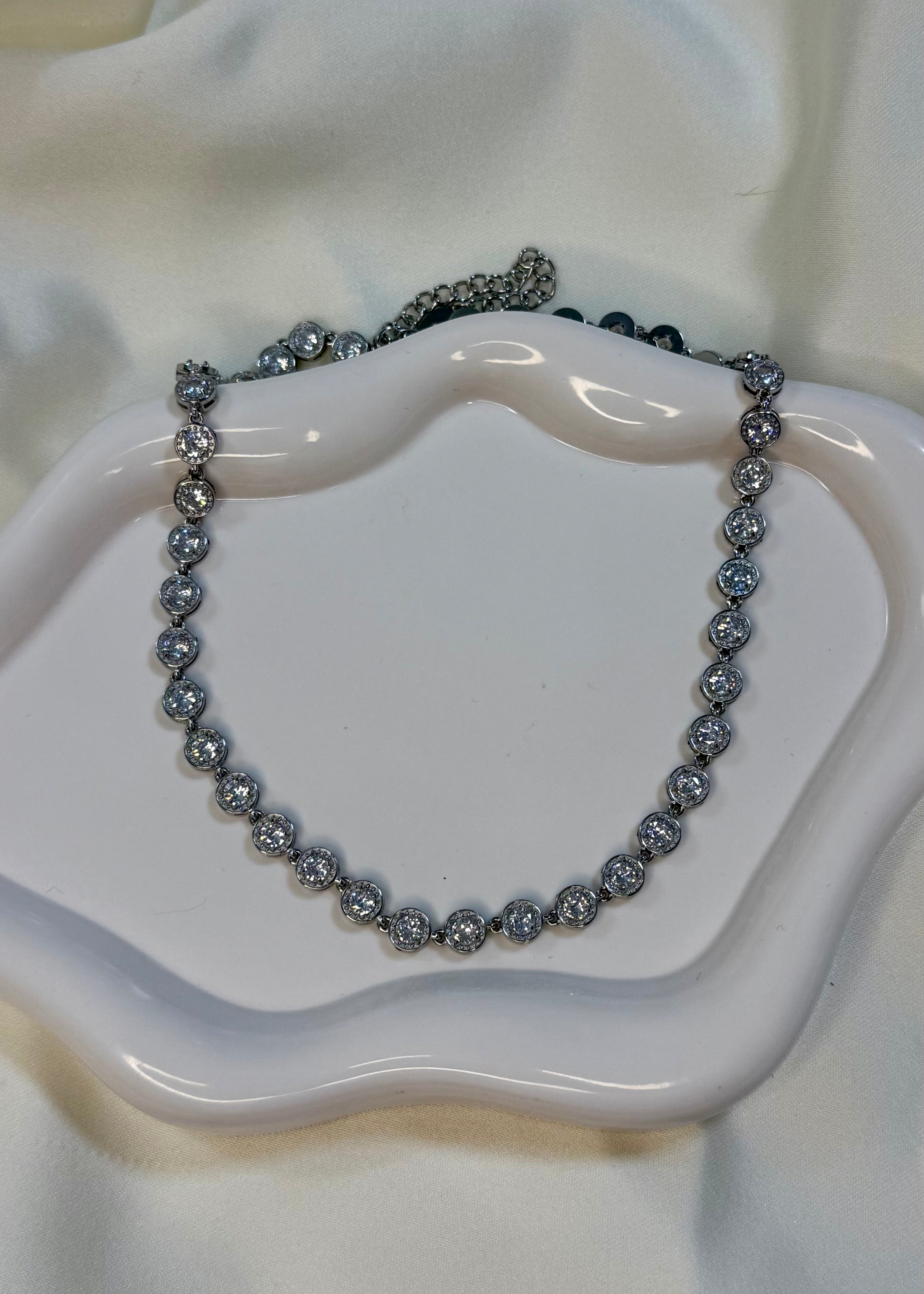 Collana con zirconcini silver (simil Swarovski)