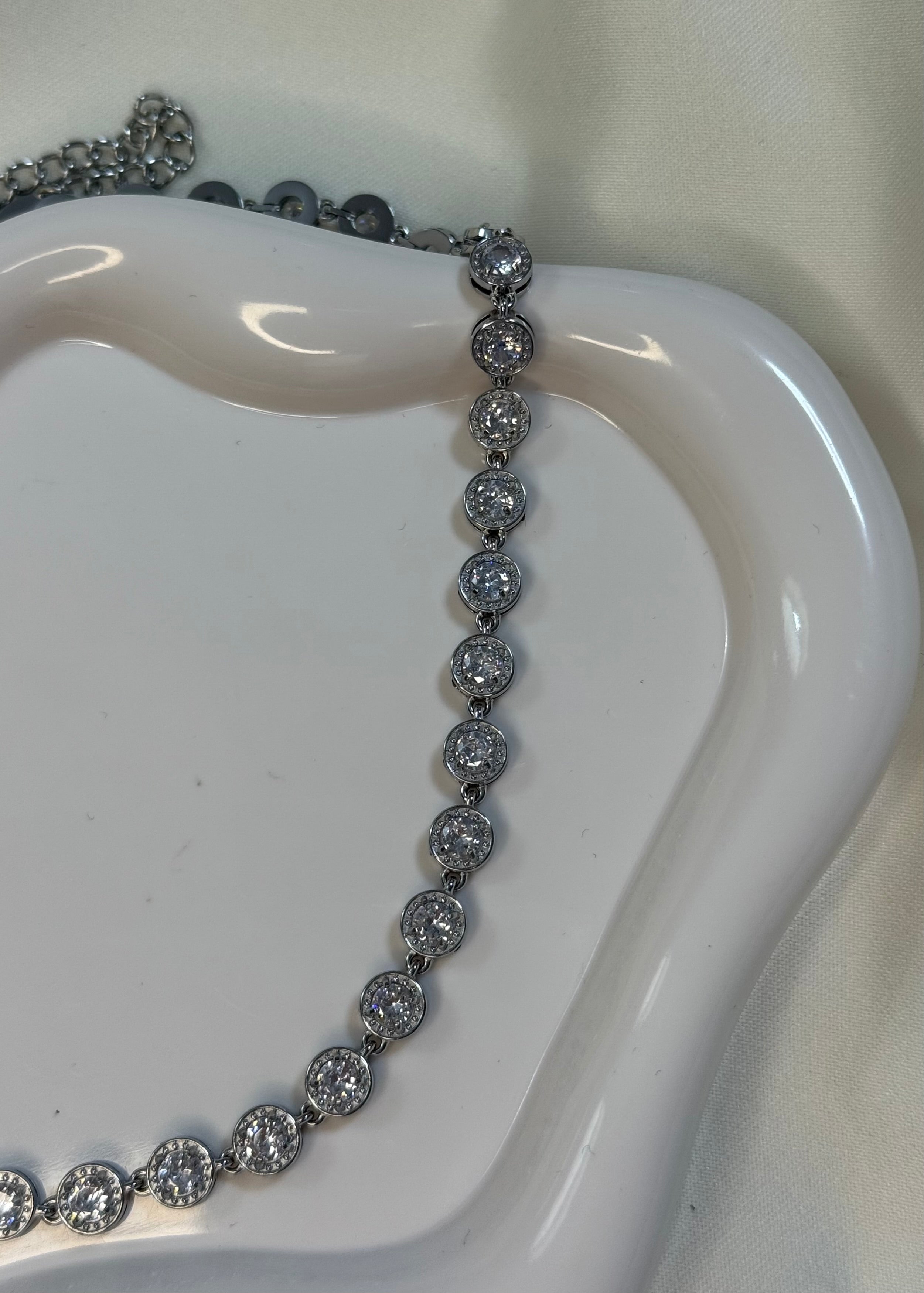 Collana con zirconcini silver (simil Swarovski)