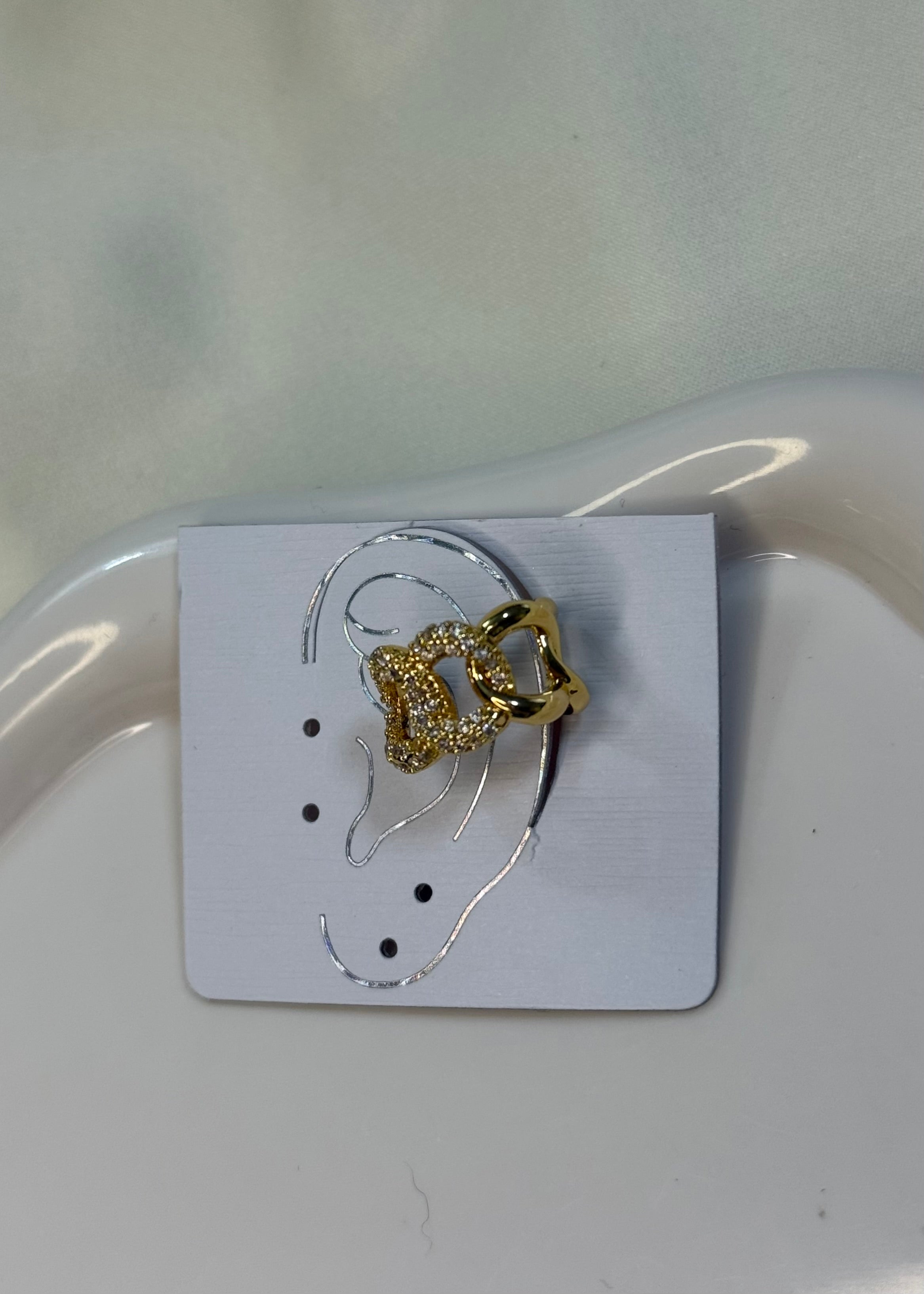 Earcuff catena gold e brillantini