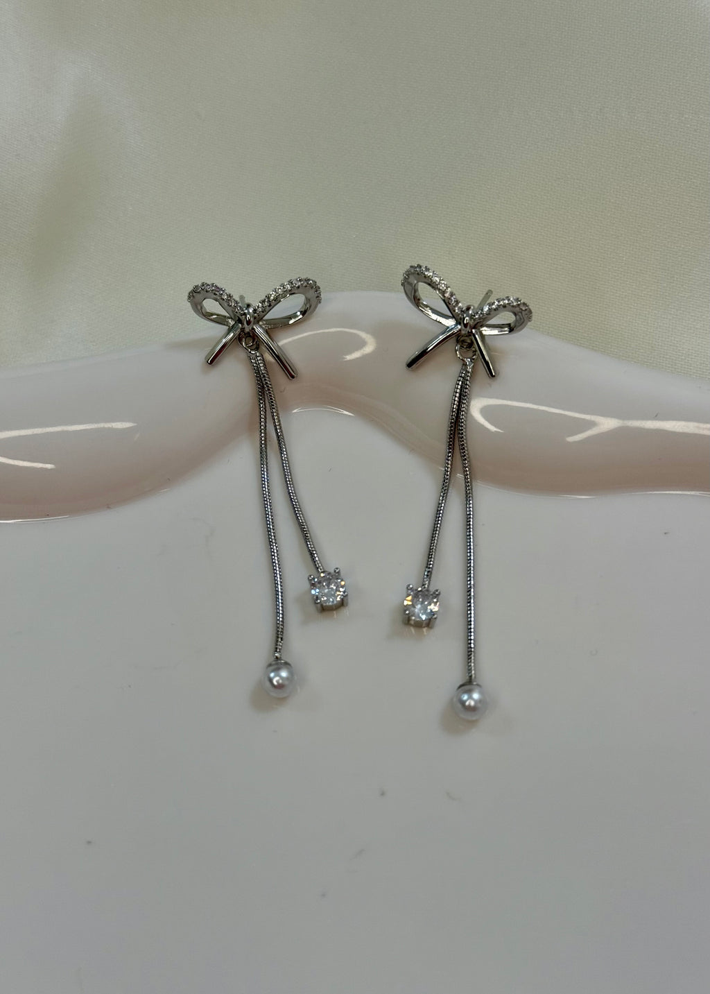 Orecchini fiocco lungo silver