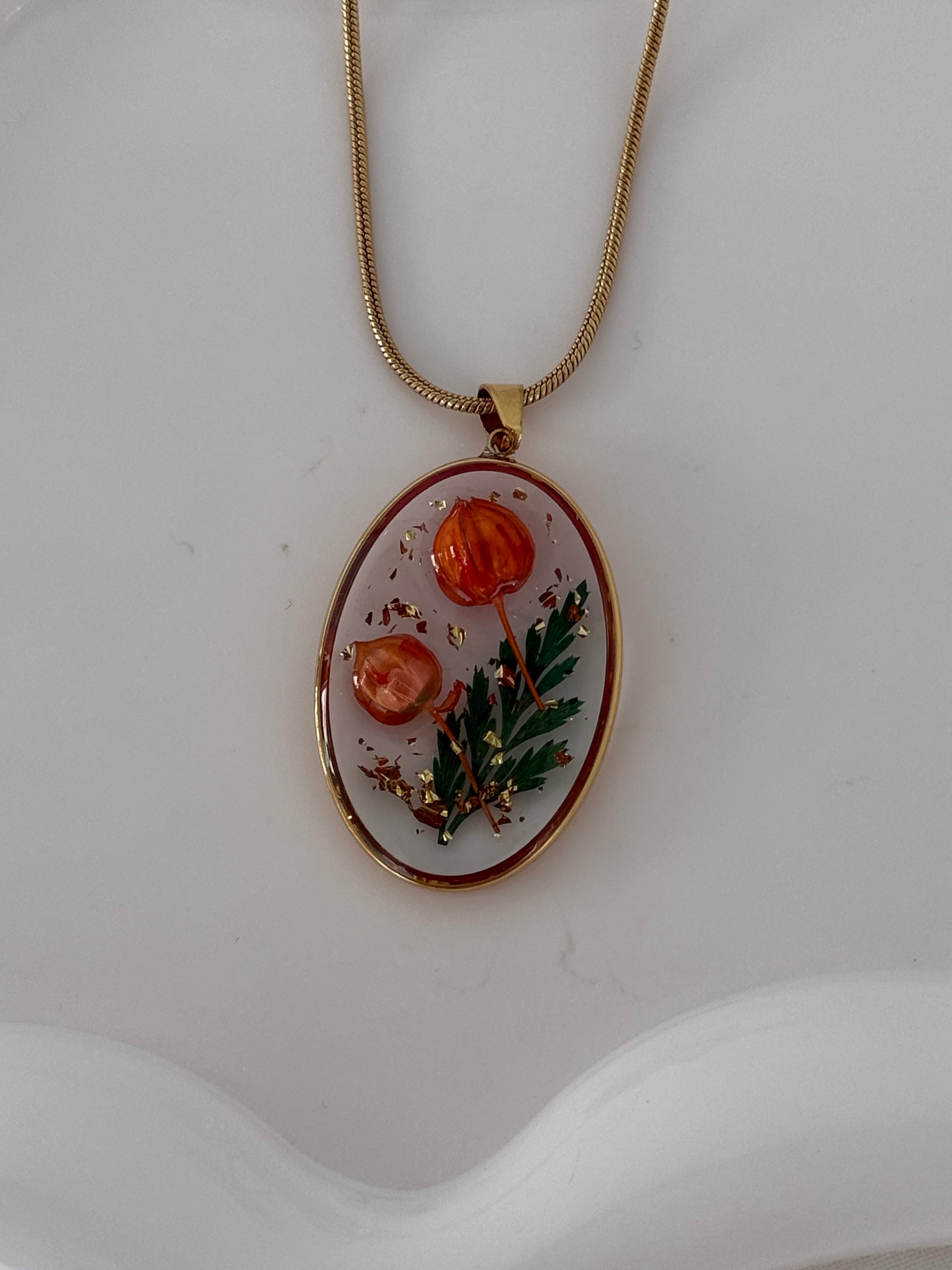 Collana “Physalis” arancio