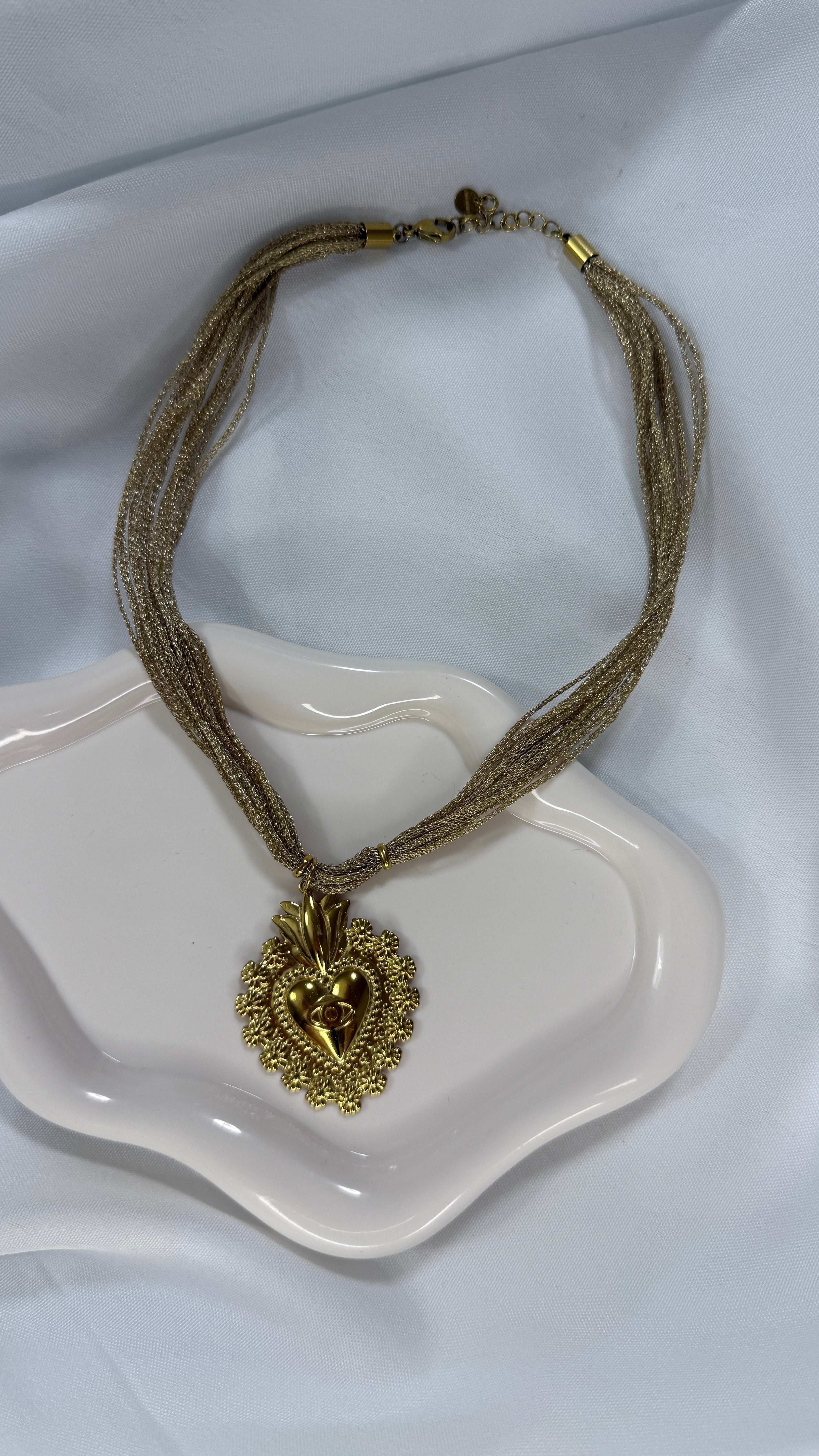 Collana multifili e cuore sacro big