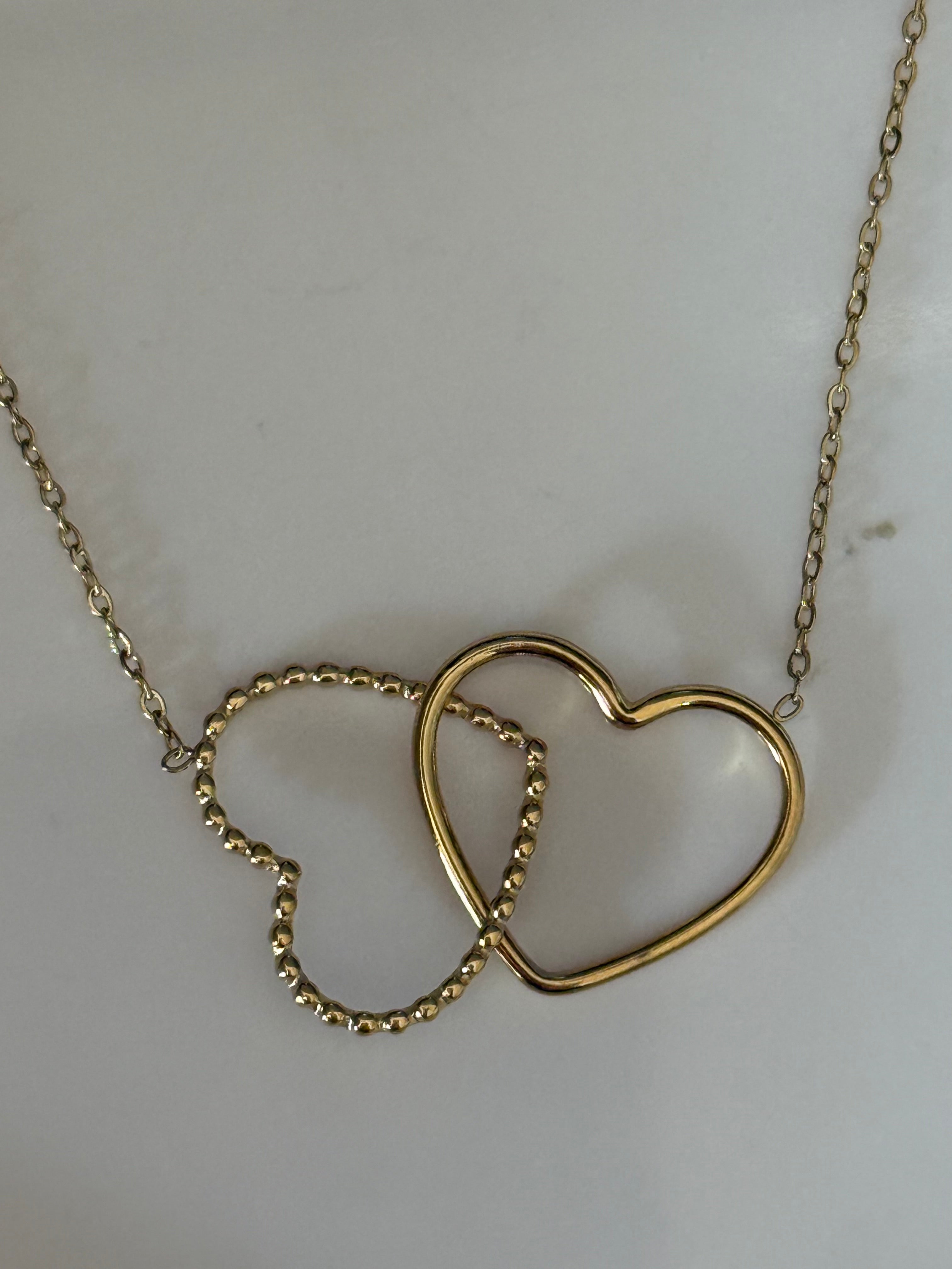 Collana “double heart” gold
