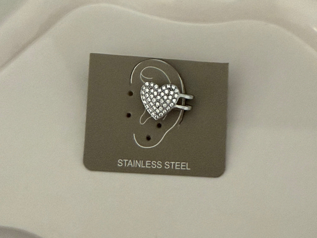 Earcuff cuore brillantinato