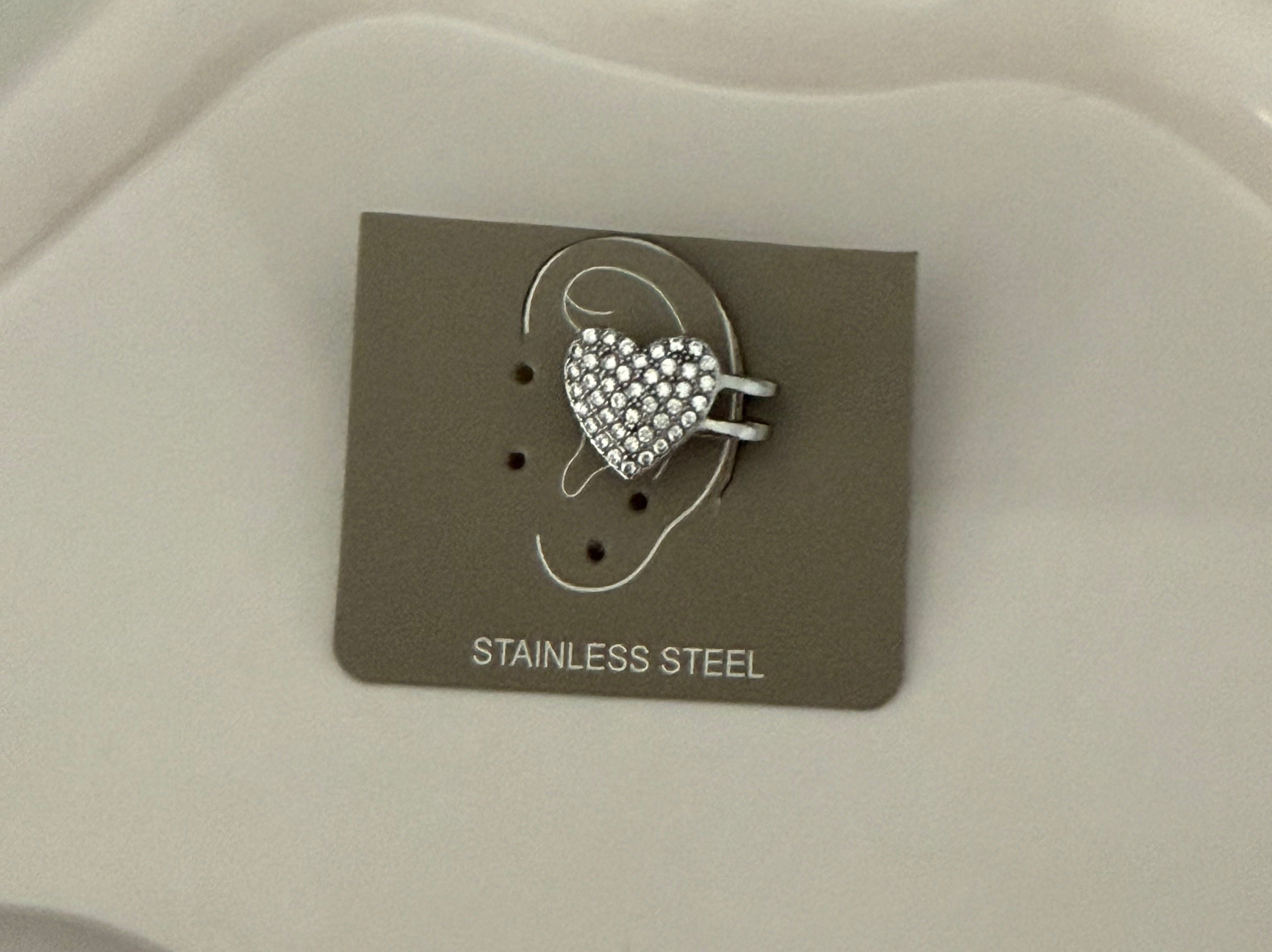 Earcuff cuore brillantinato