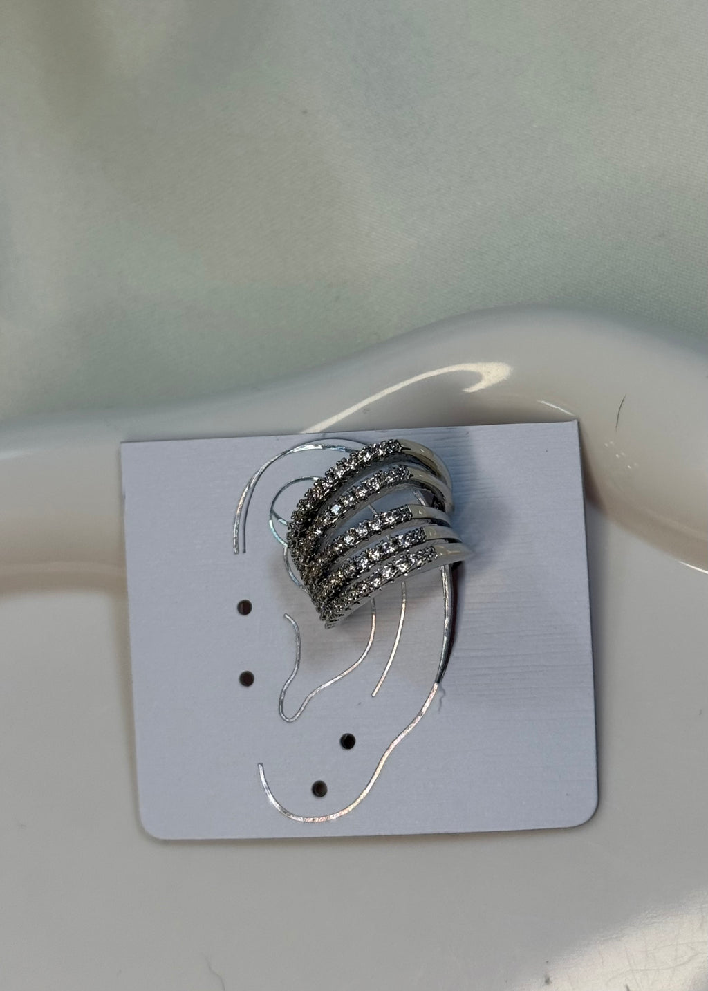 Earcuff multifili silver brillantinato