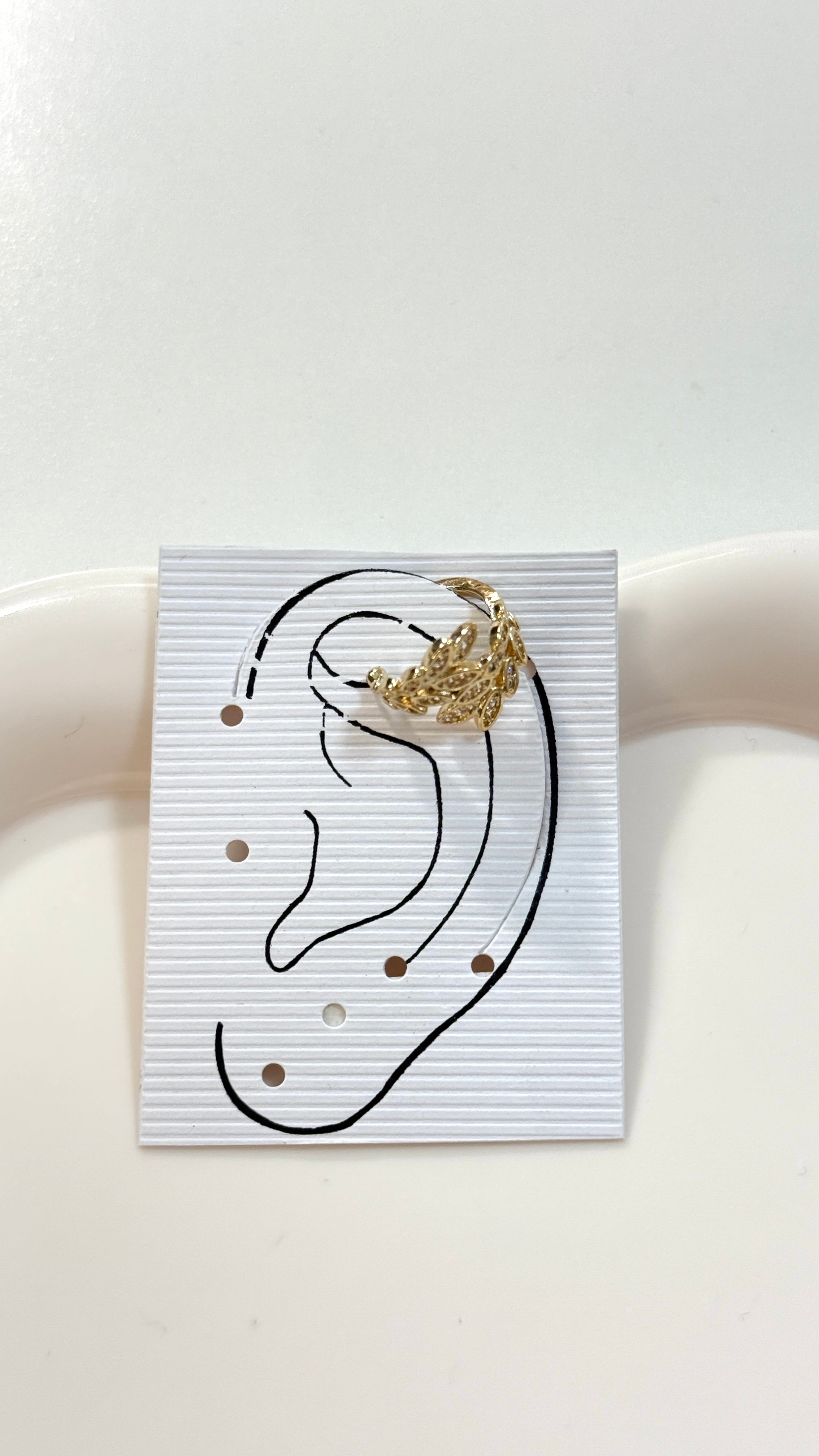 Earcuff foglia gold brillantinato