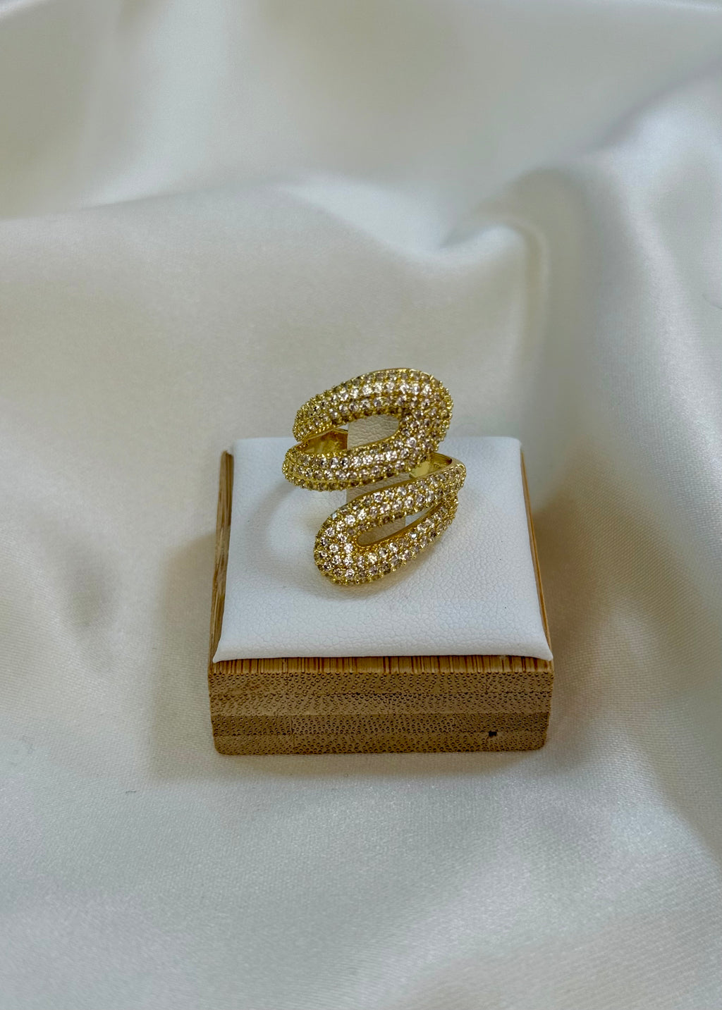 Anello abbraccio gold brillantinato