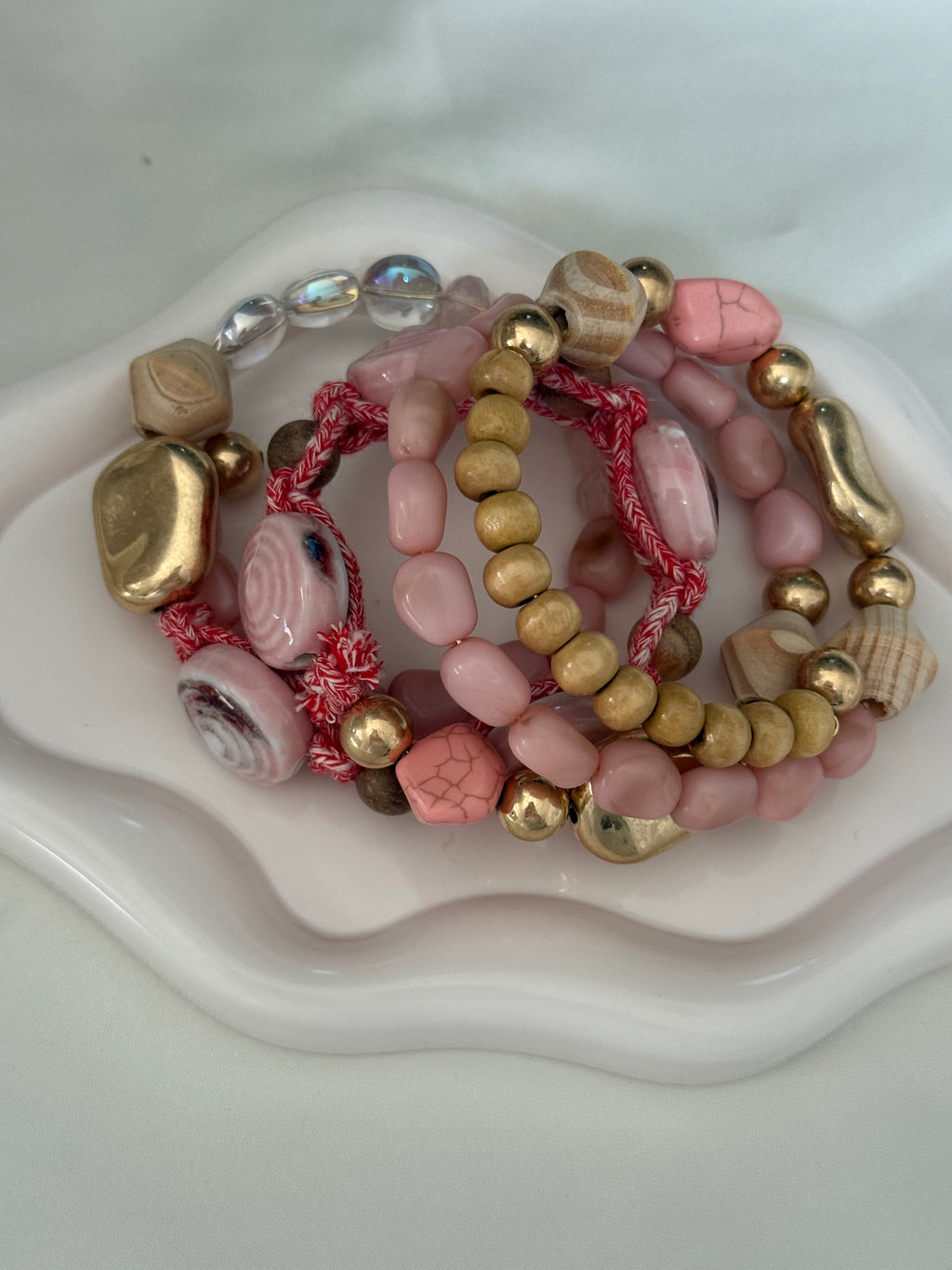 Bracciale intreccio rosa