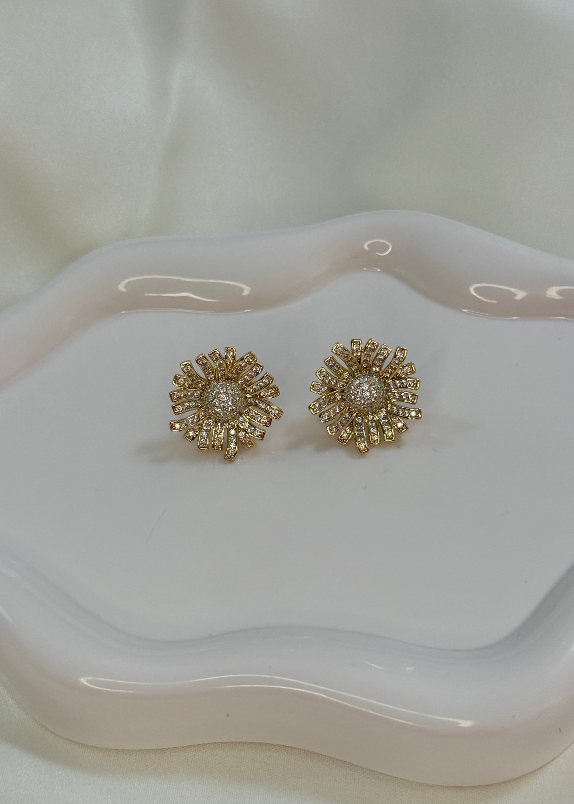 Orecchini fiore gold brillantinato