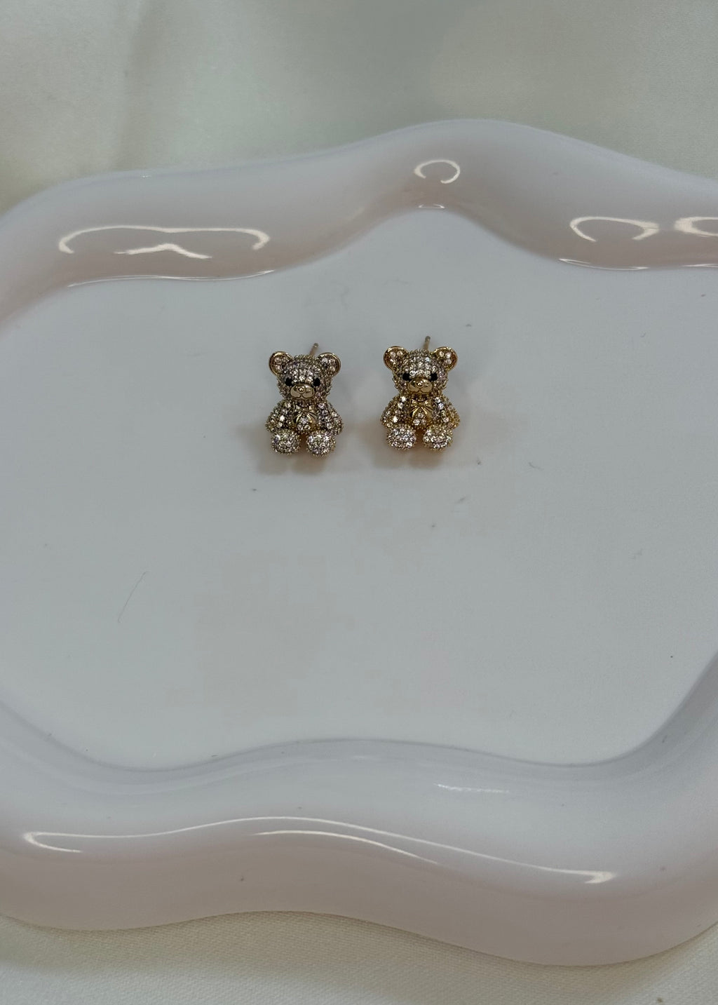 Orecchini teddy brillantinato gold