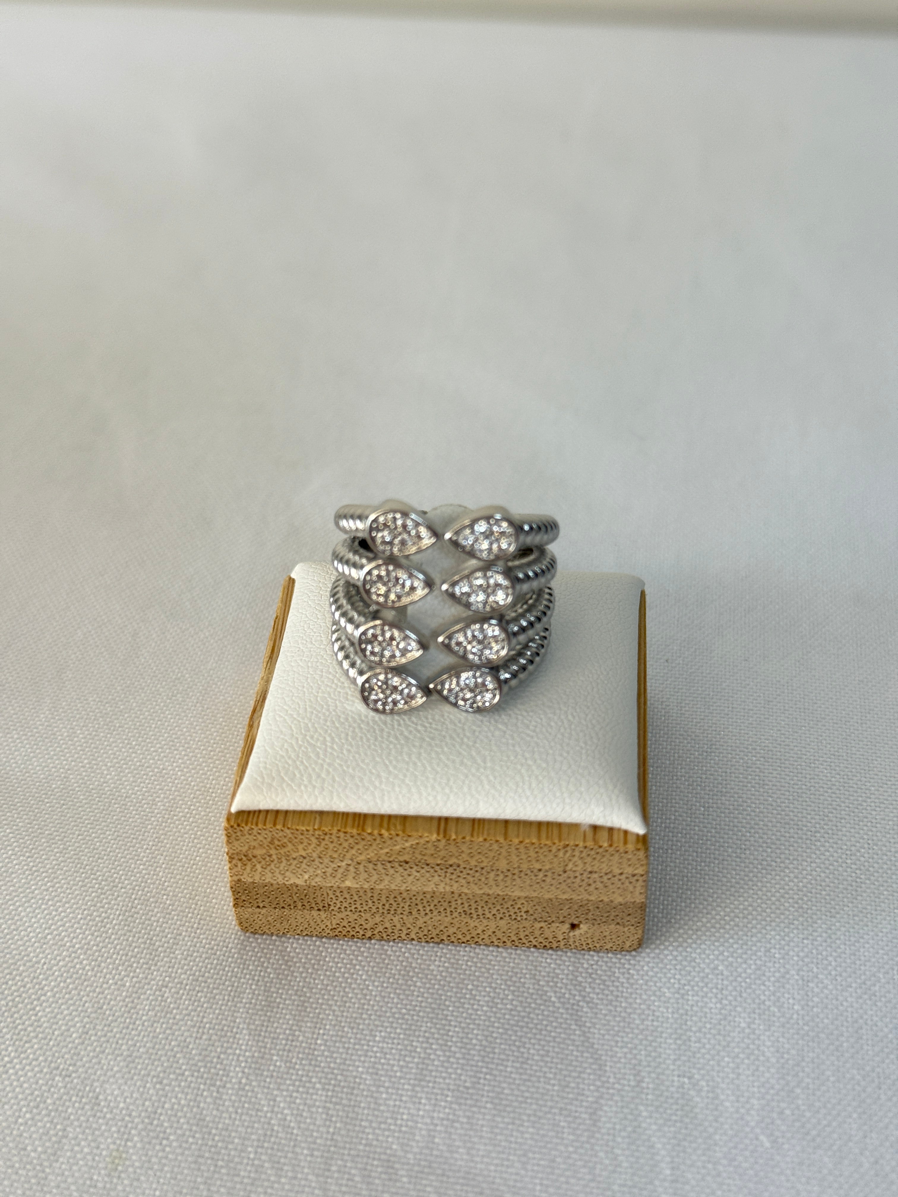 Anello fascia V silver