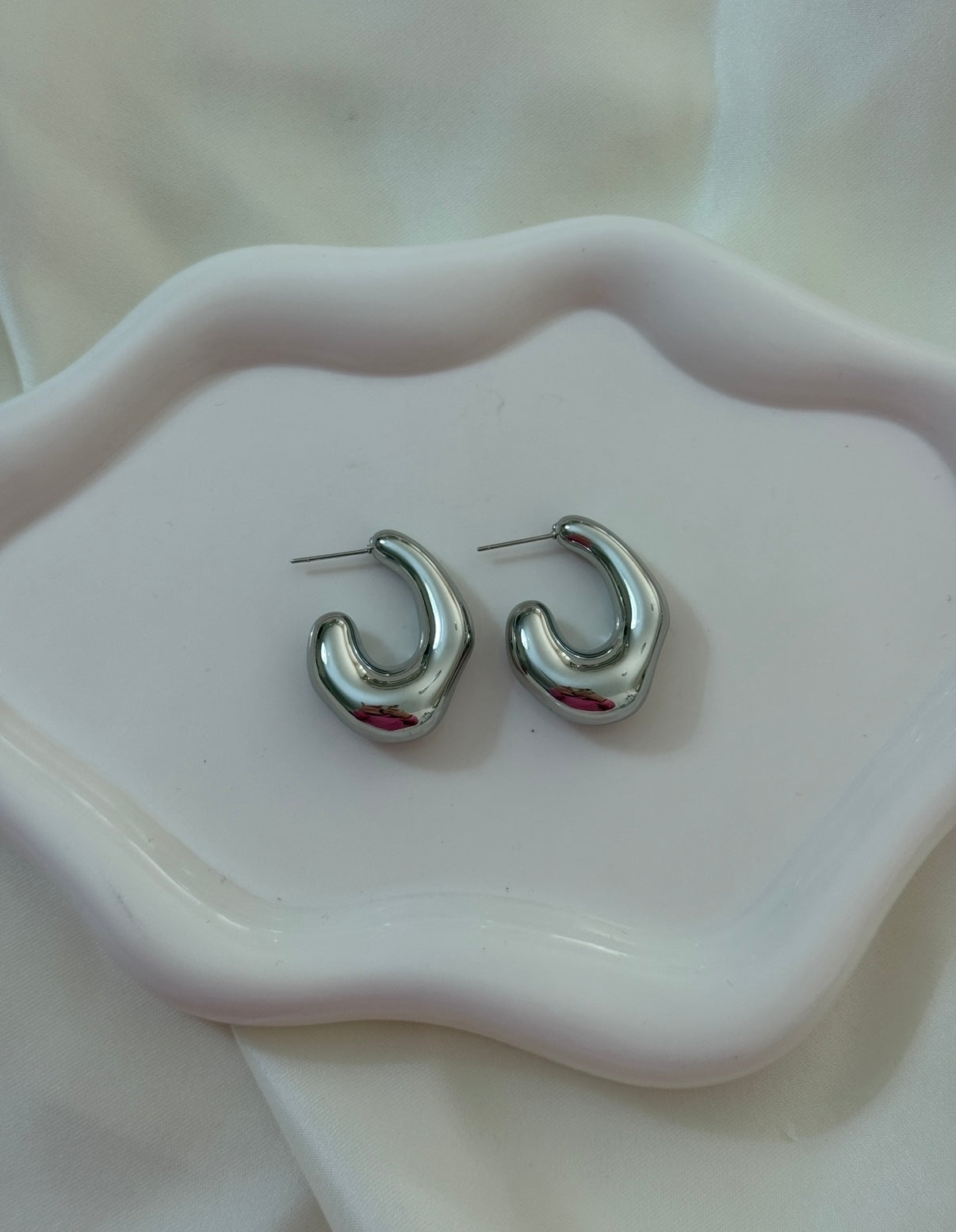 Orecchini moon piccoli silver