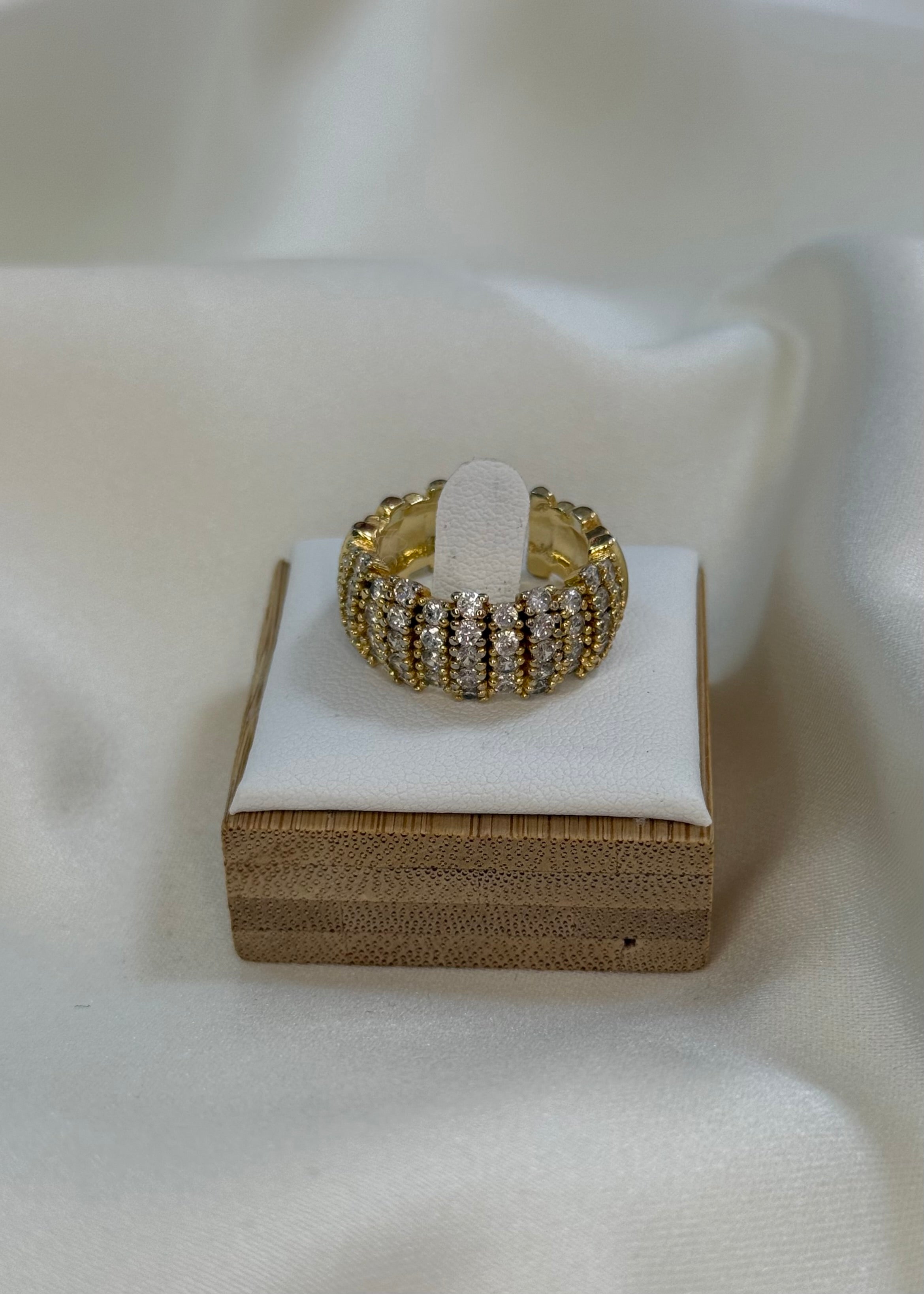 Anello fascia gold e brillantini