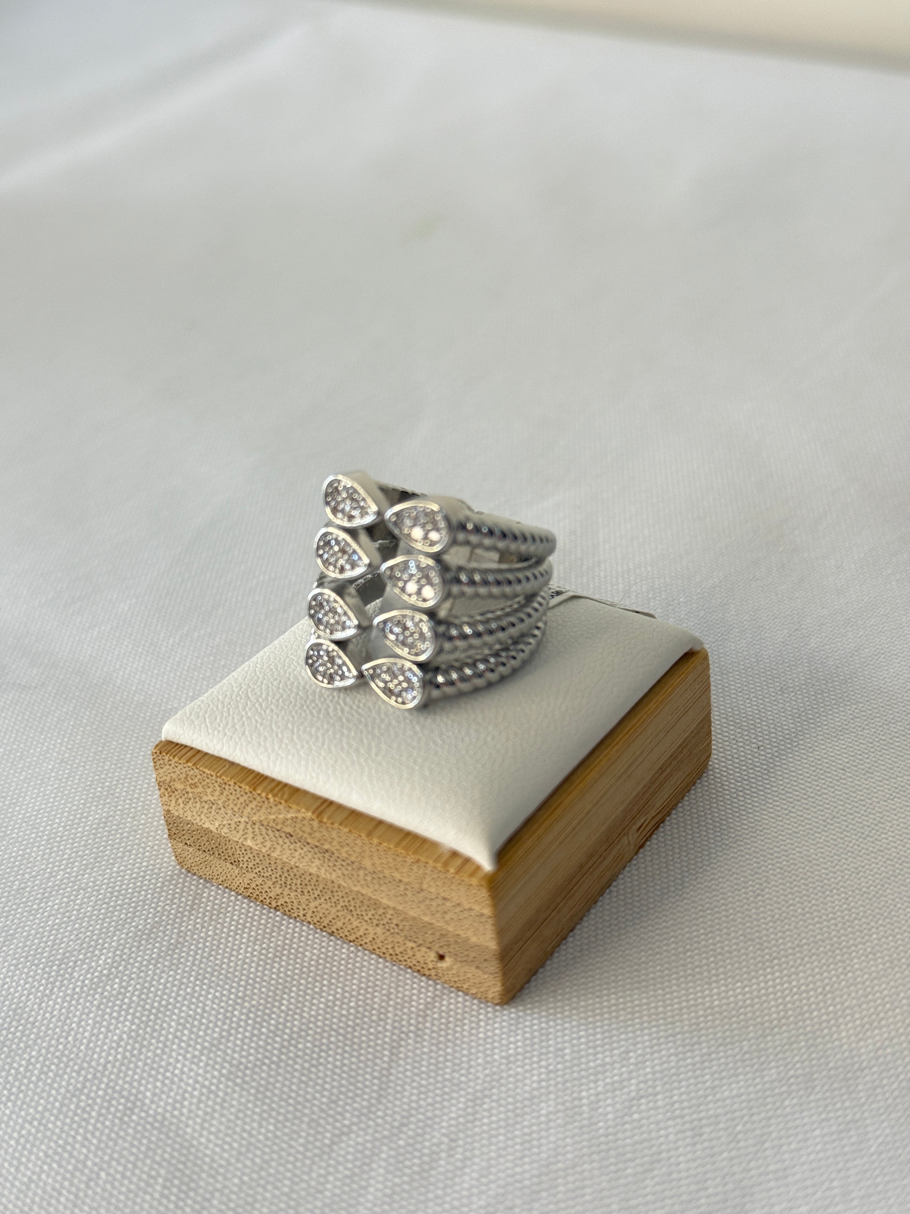 Anello fascia V silver