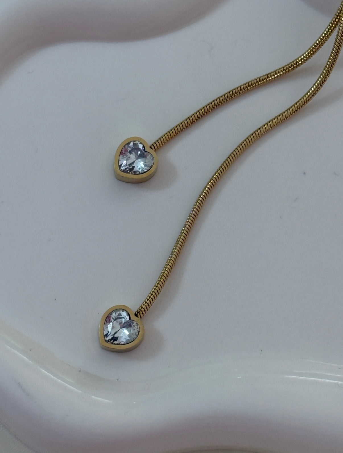 Collana lunga cuori pendenti