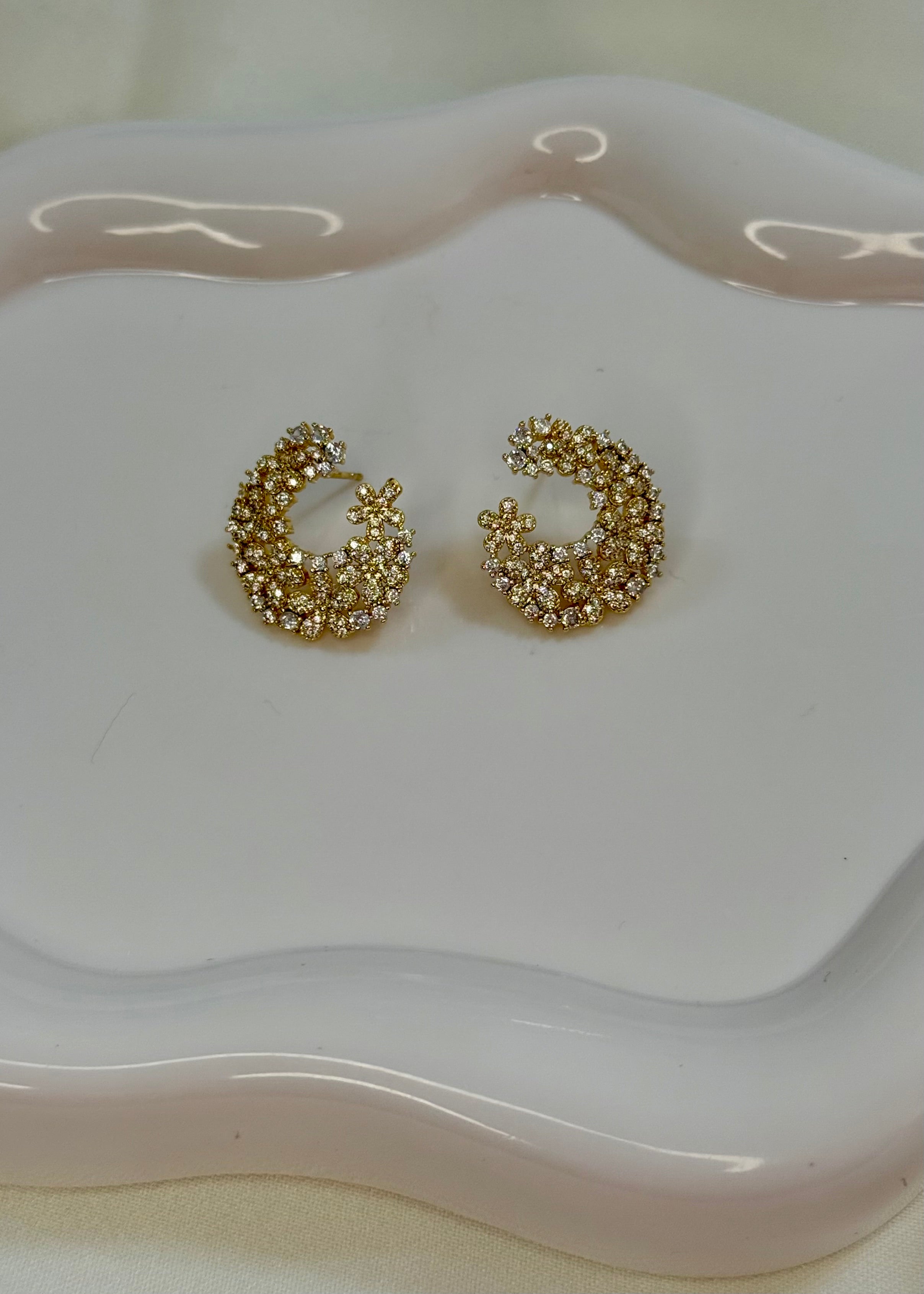 Orecchini C gold e zirconcini