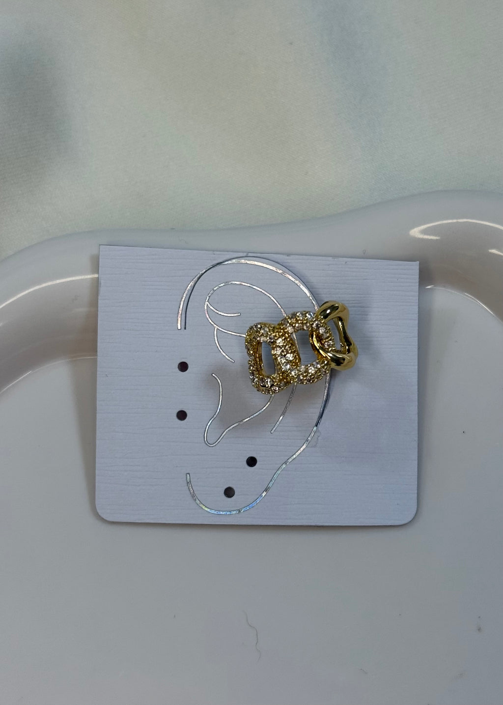 Earcuff catena gold e brillantini